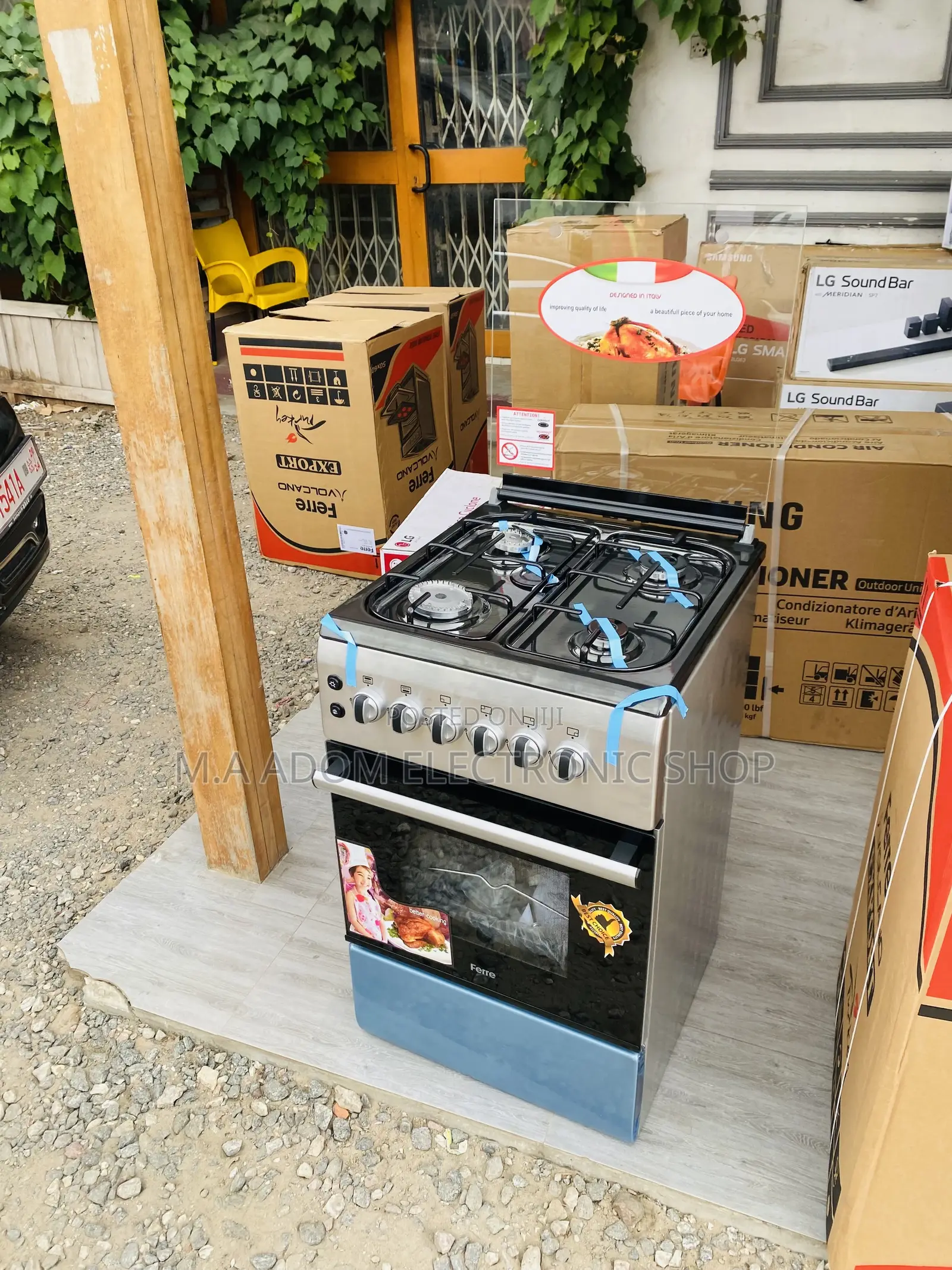 Affordable Ferre 50x60 4 Gas Burner With Oven(Gray)New Line.