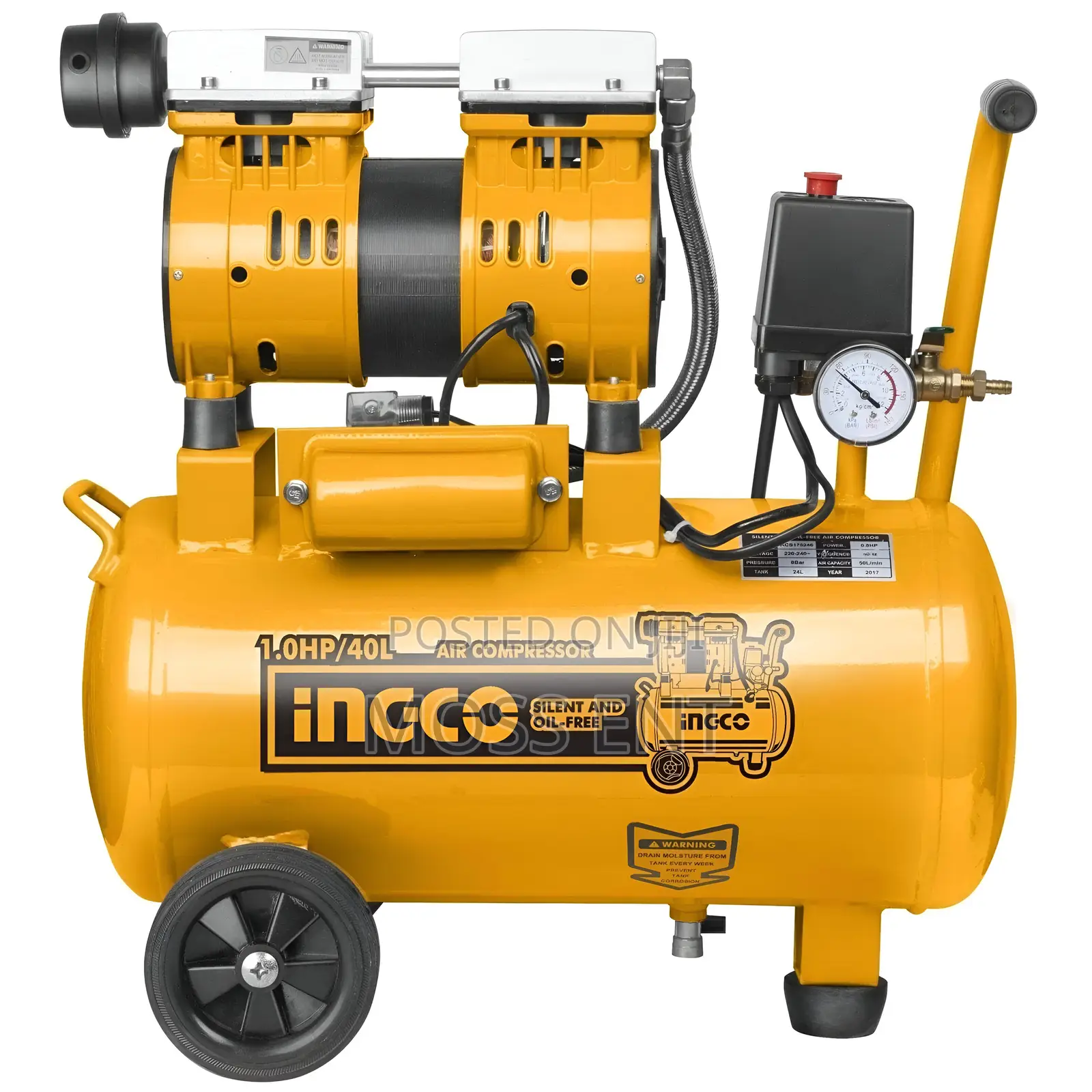 Ingco Silent and Oil Free Air Compressor 40l - Acs175406