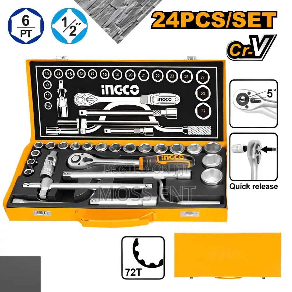24pcs 1/2" Socket Set - Hkts0243