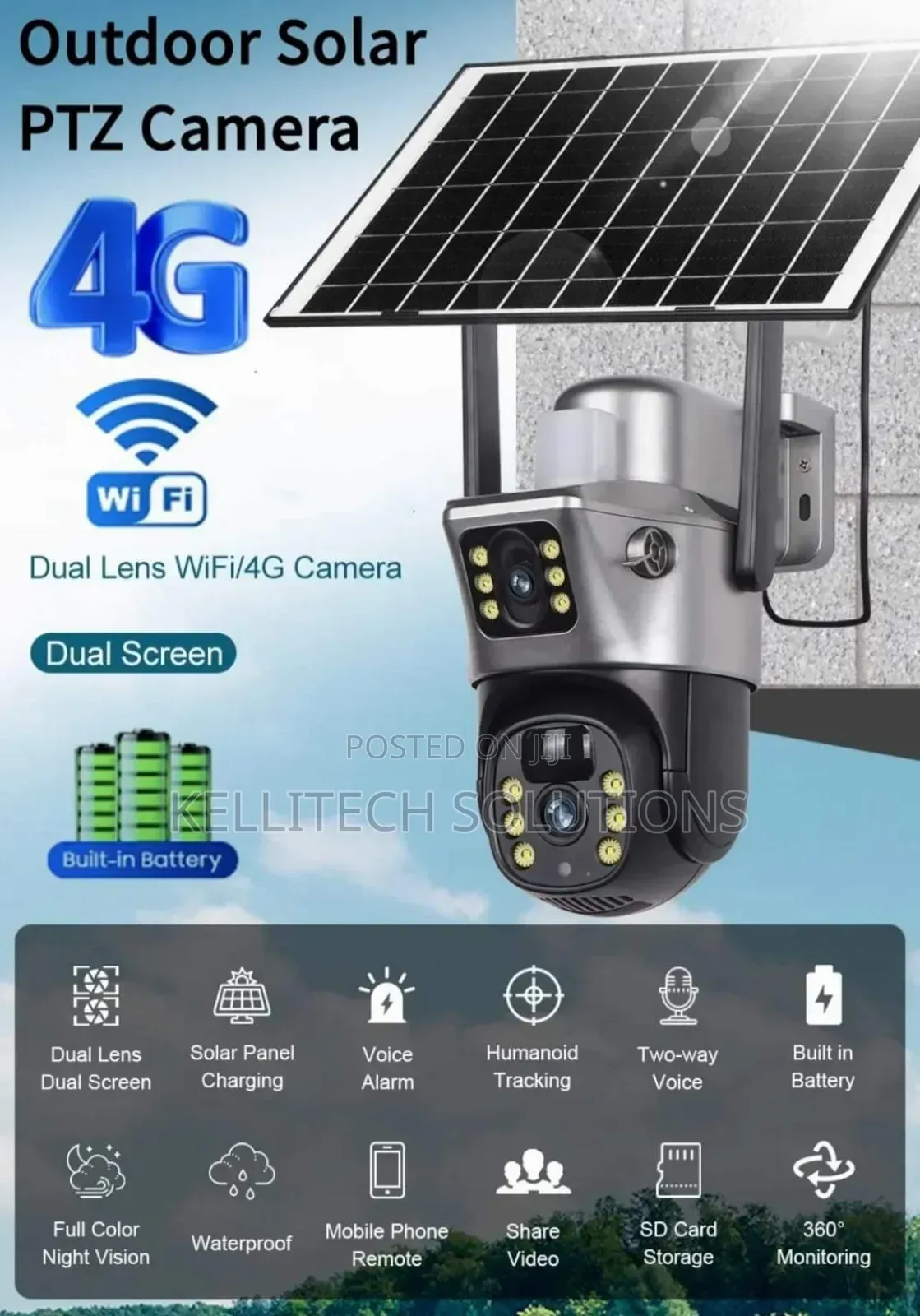Dual Lens 4G Solar Powered CCTV Camera