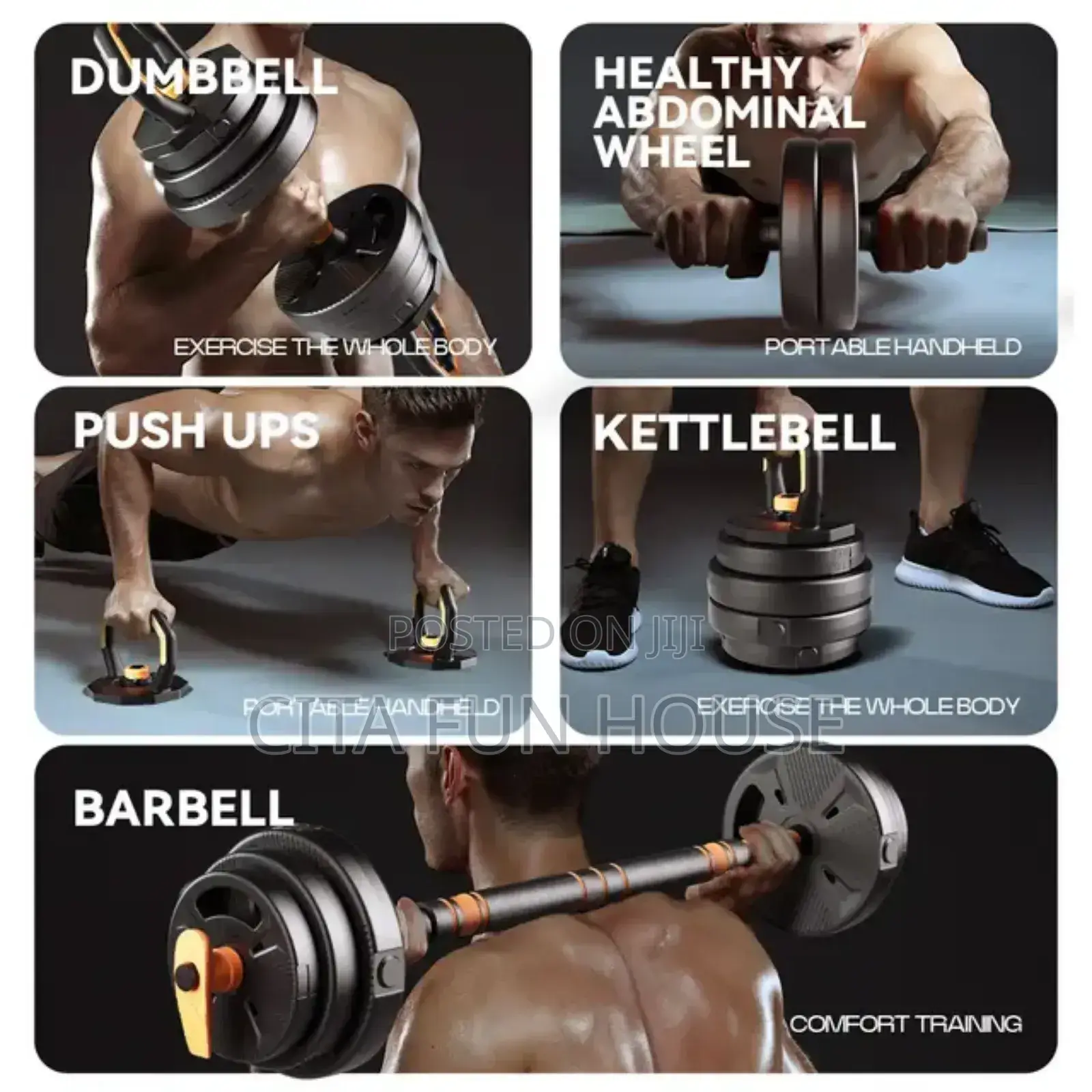 30kg Adjustable Dumbells Set With Kettlebell