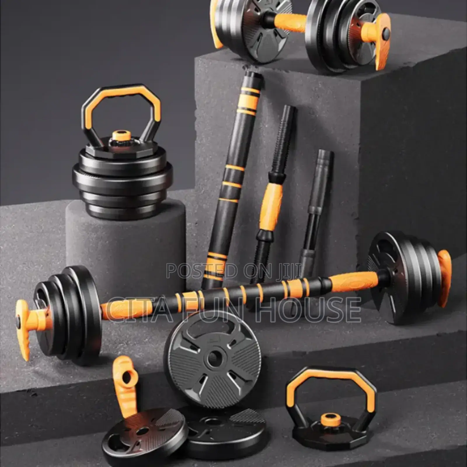 30kg Adjustable Dumbells Set With Kettlebell