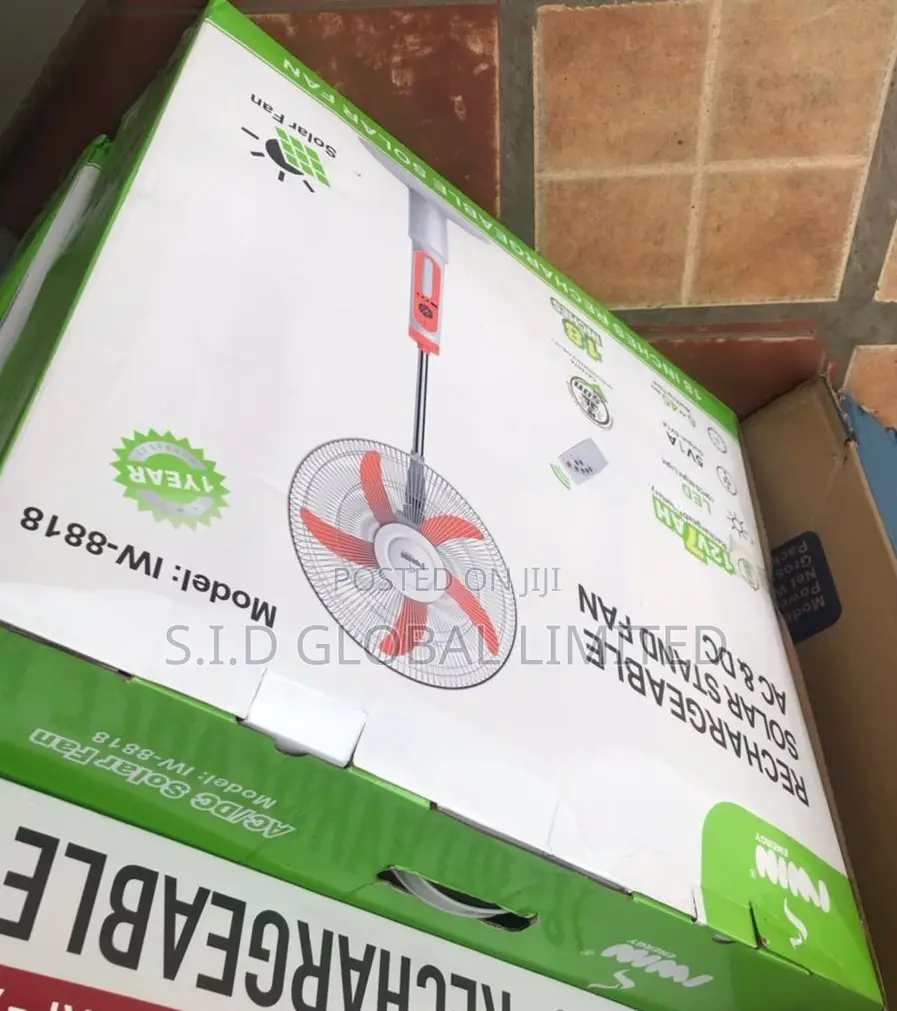 Innate Best 18'' IWIN Rechargeable Solar Stand Fan