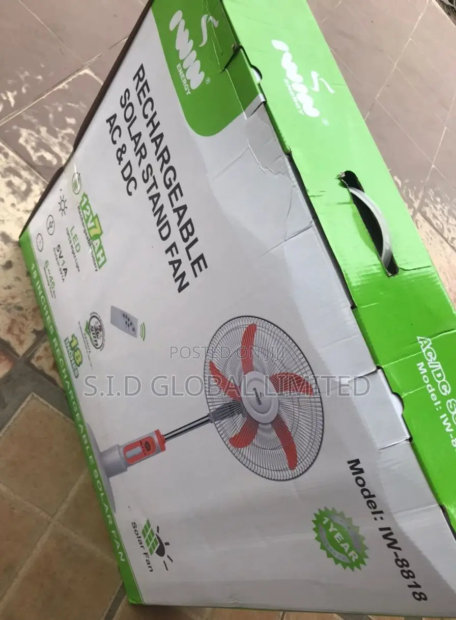 Better Your Life With IWIN 18'' Rechargeable Solar Stand Fan