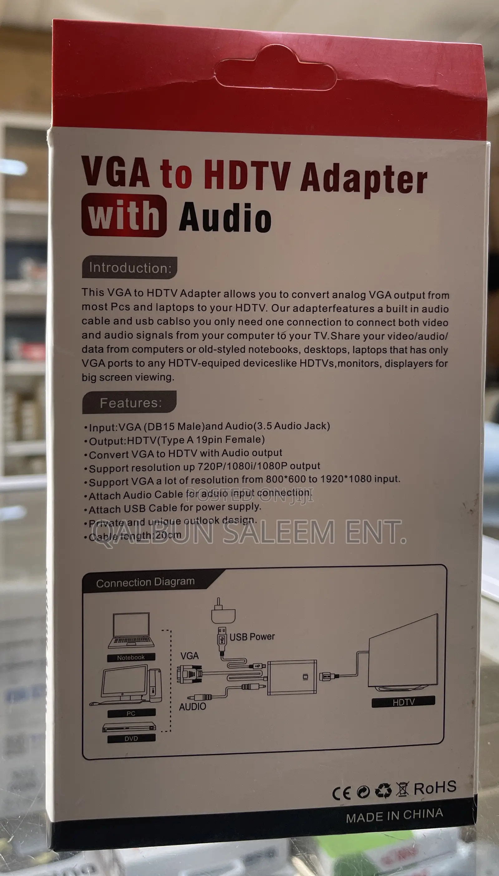 VGA to HDTV Adapter With Audio Converter