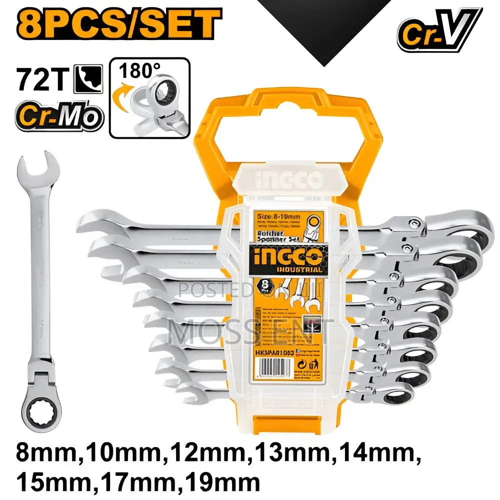 8 PCS Flexible Ratchet Spanner Set - Hkspar1083