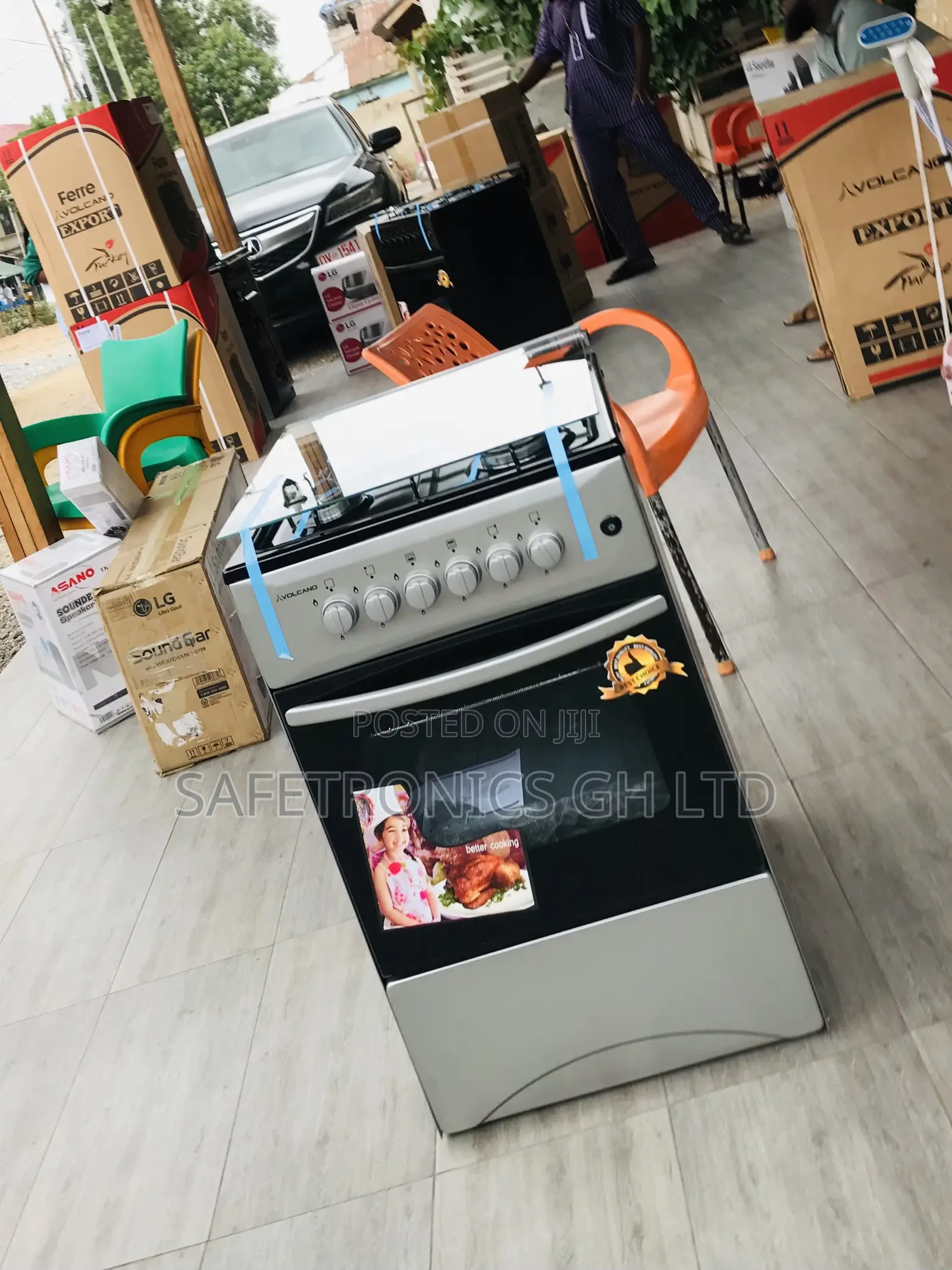 Sealed Volcano (Gray) 50by50 4 Burner Gas Oven/Grill 