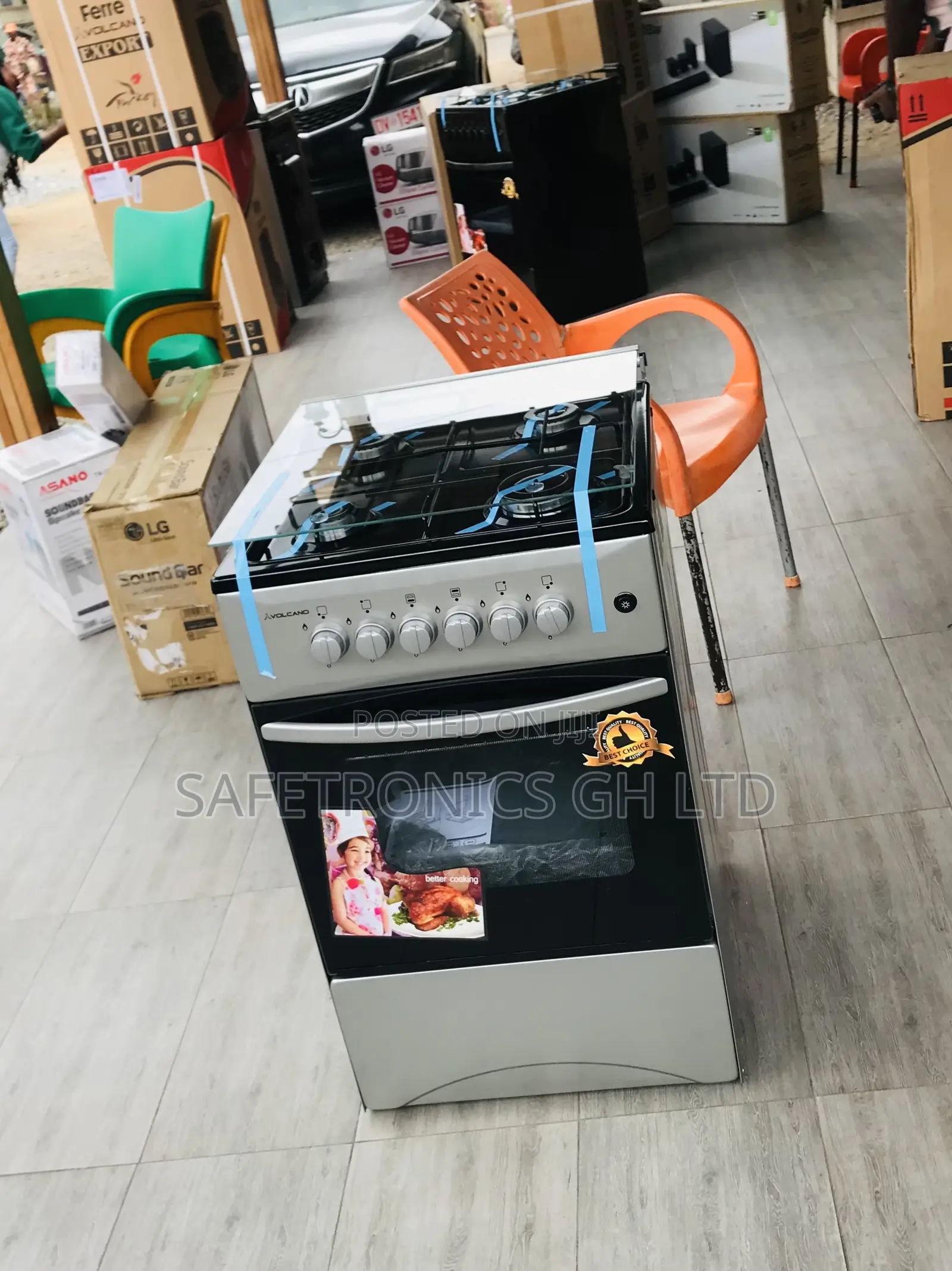 Elegant 50by50 4 Gas Cooker Oven/Grill (Gray) Volcano 