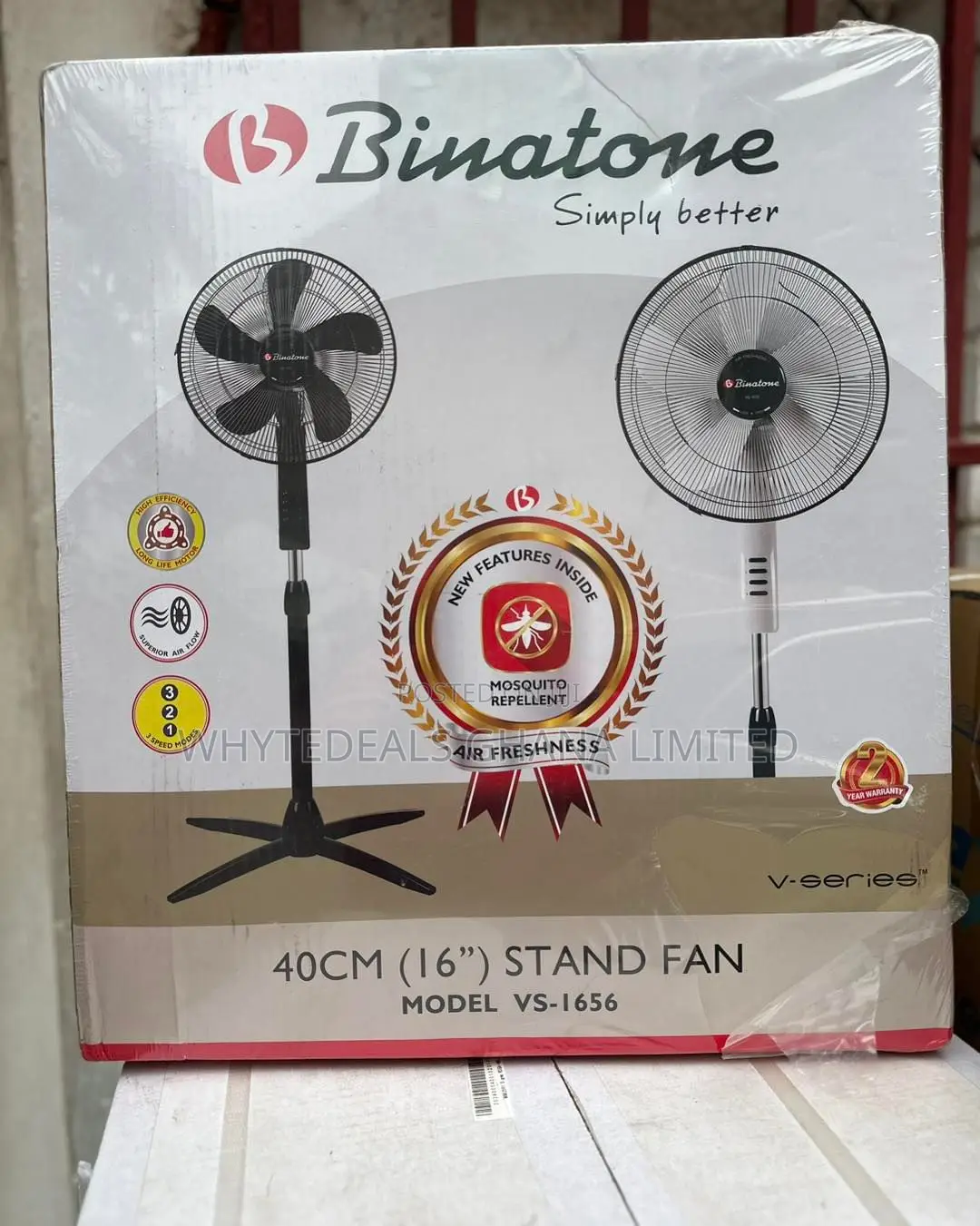 Binatone 16" Standing Fan-- Silent Operation + Long Lasting