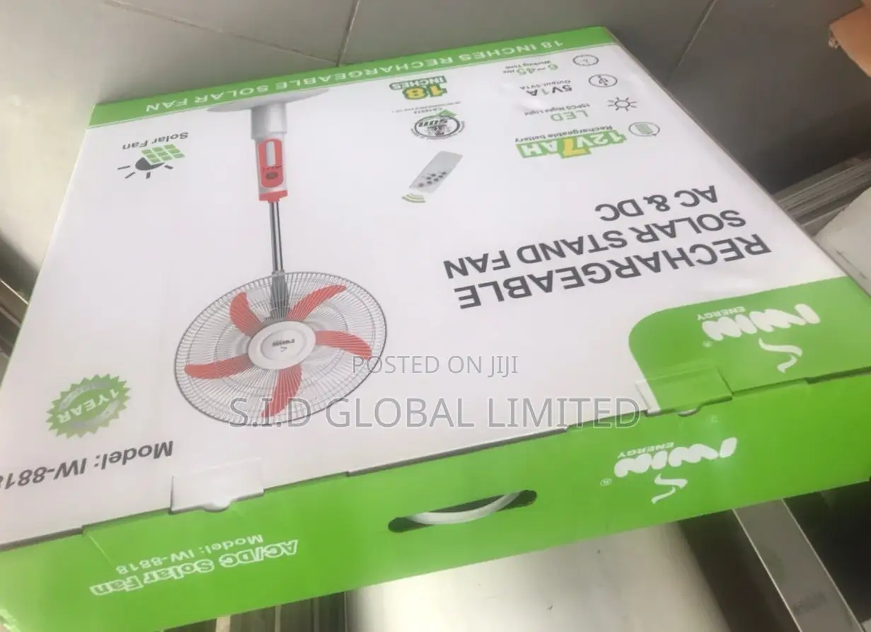 Best Popular 18'' IWIN Rechargeable Solar Stand Fan