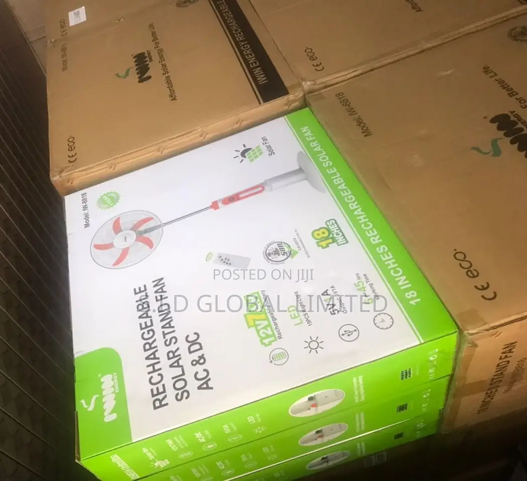 Locate Unique IWIN 18'' Rechargeable Solar Stand Fan