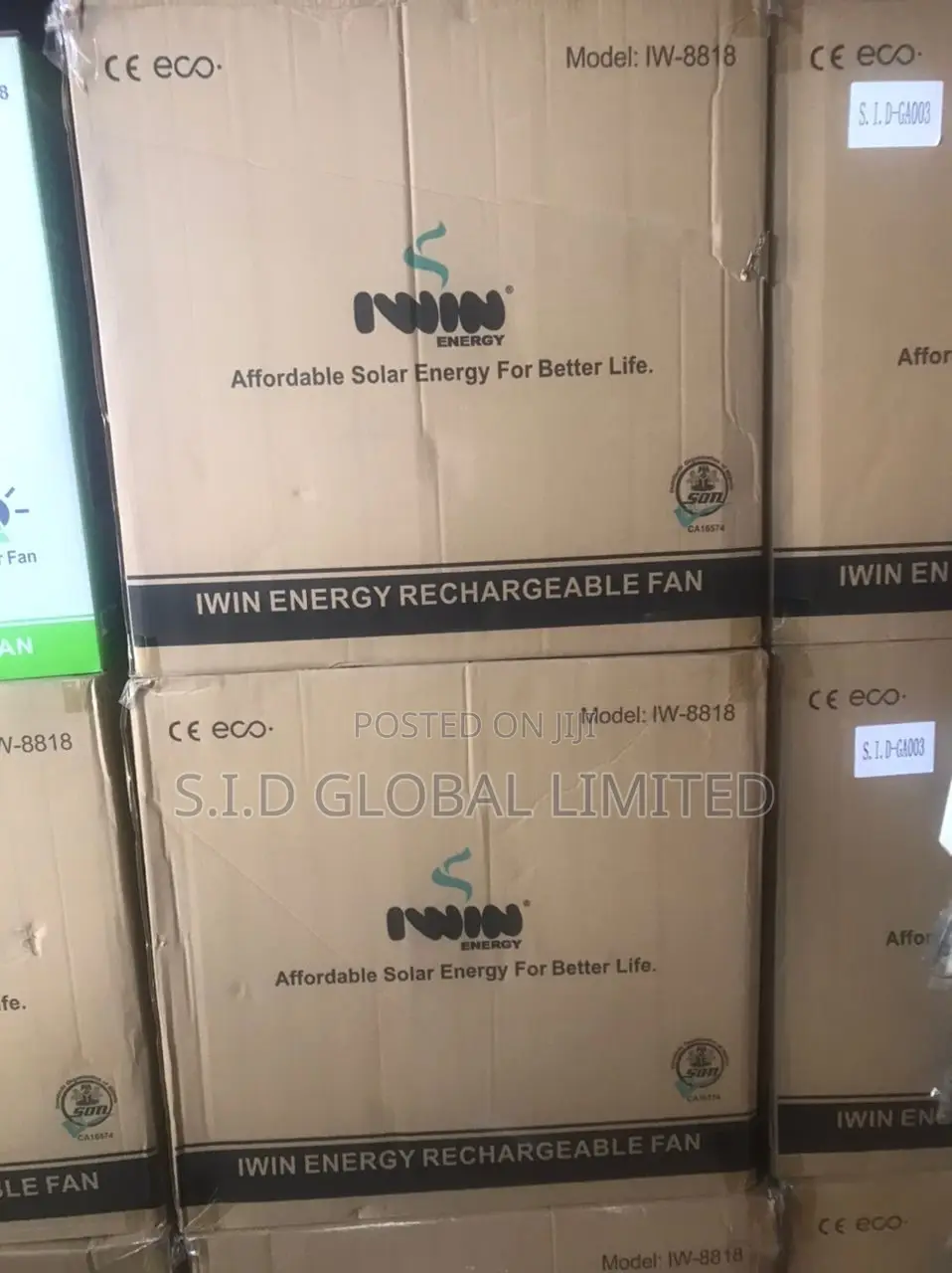 Innate Unique 18'' IWIN Solar Rechargeable Stand Fan
