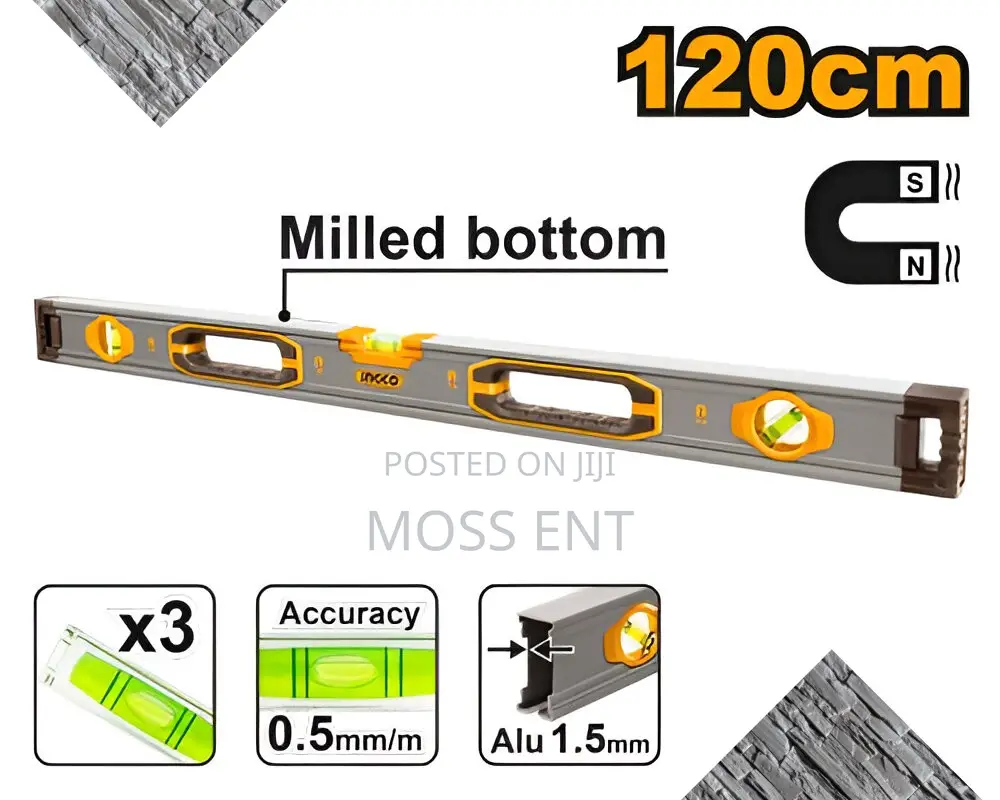 Spirit Level With Powerful Magnets 120cm - Hsl38120m