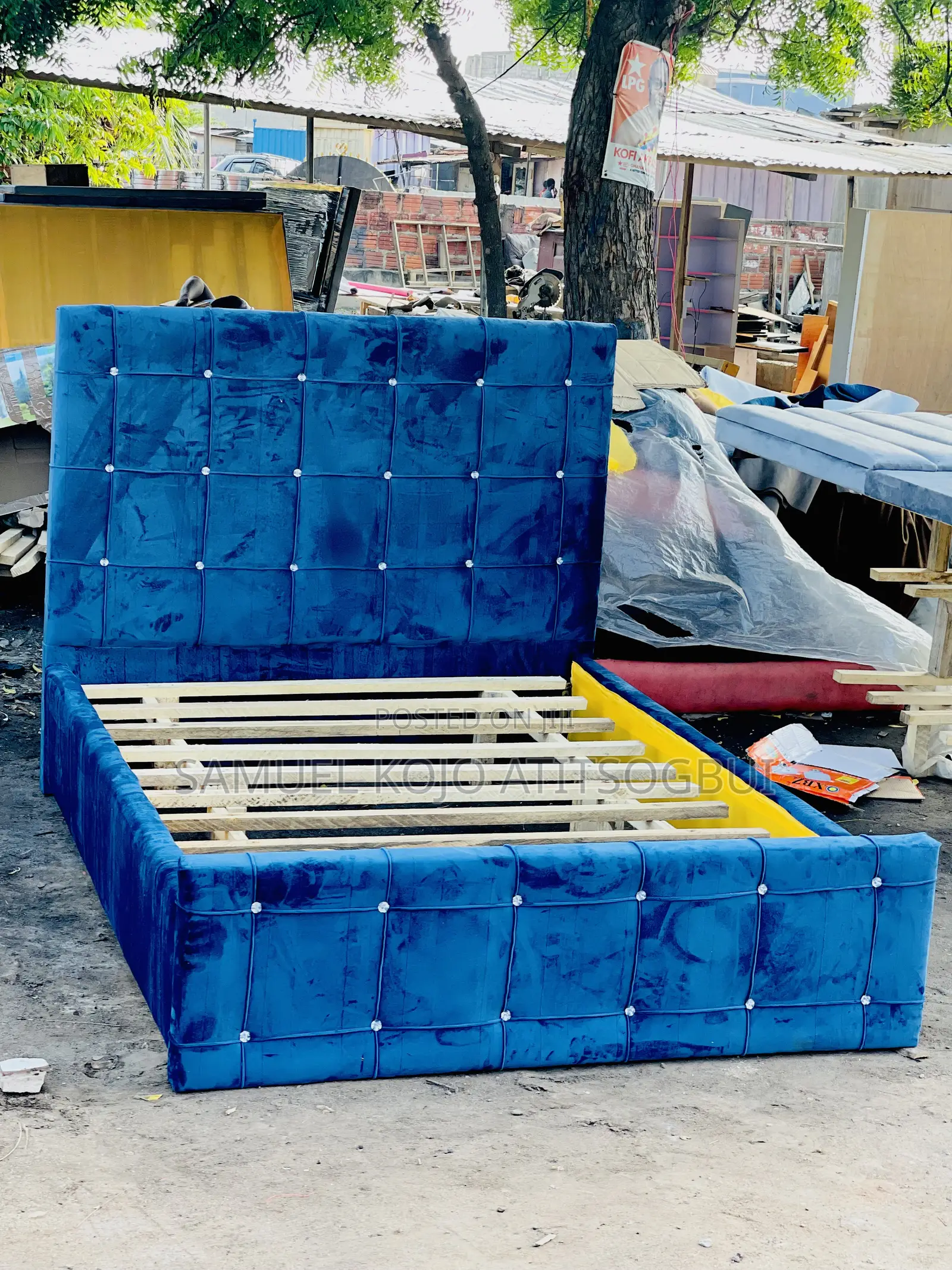 Double Bed Frame With Side Drawer