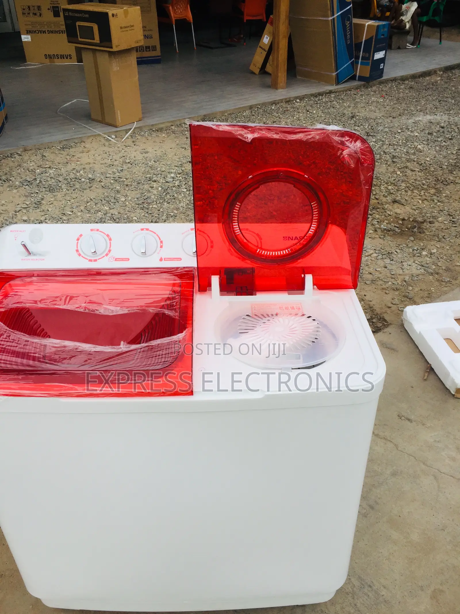 Transparent Cover 11kg Topload Semi Auto Nasco White