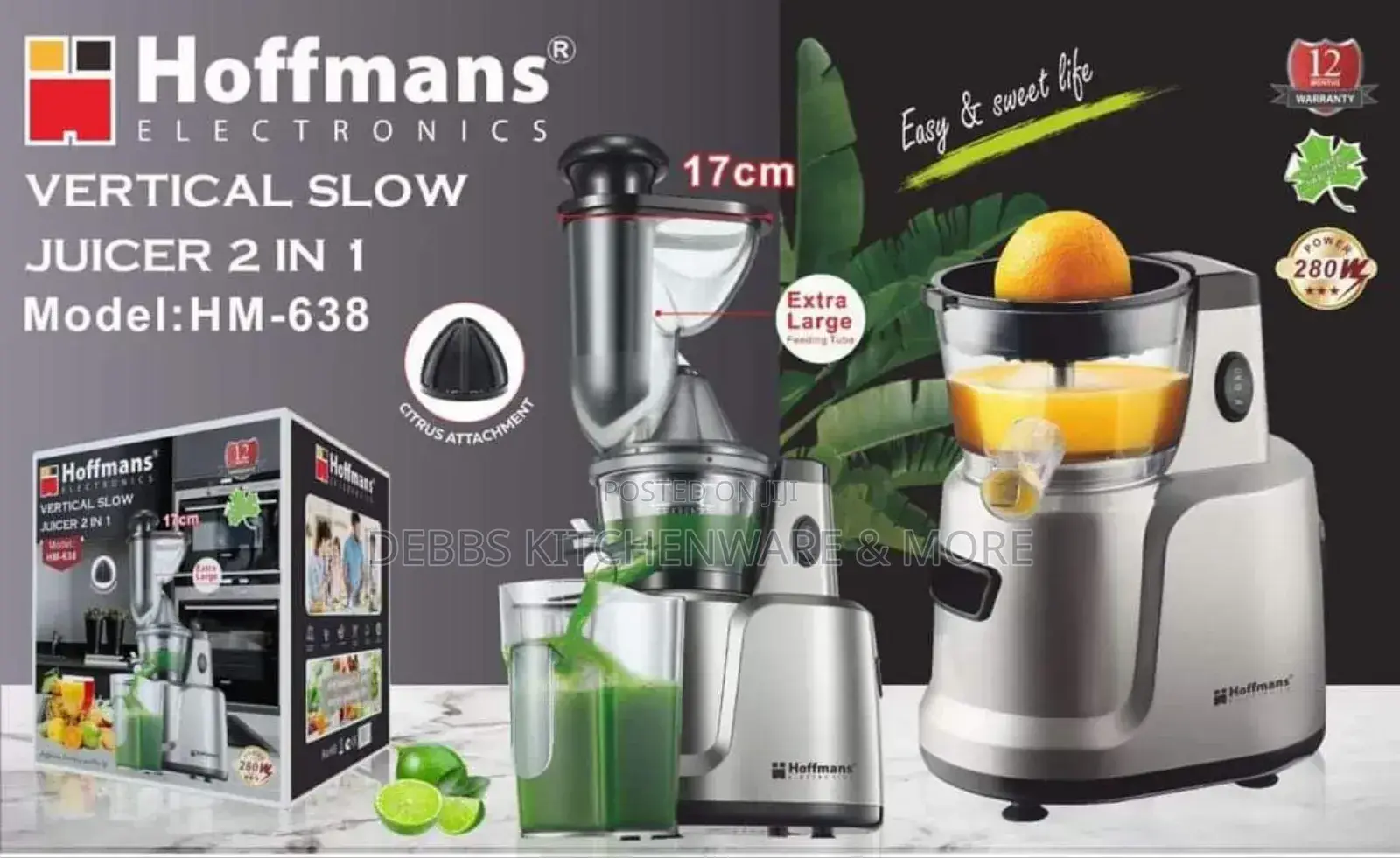 Hoffman 2 in 1 Slow Juicer