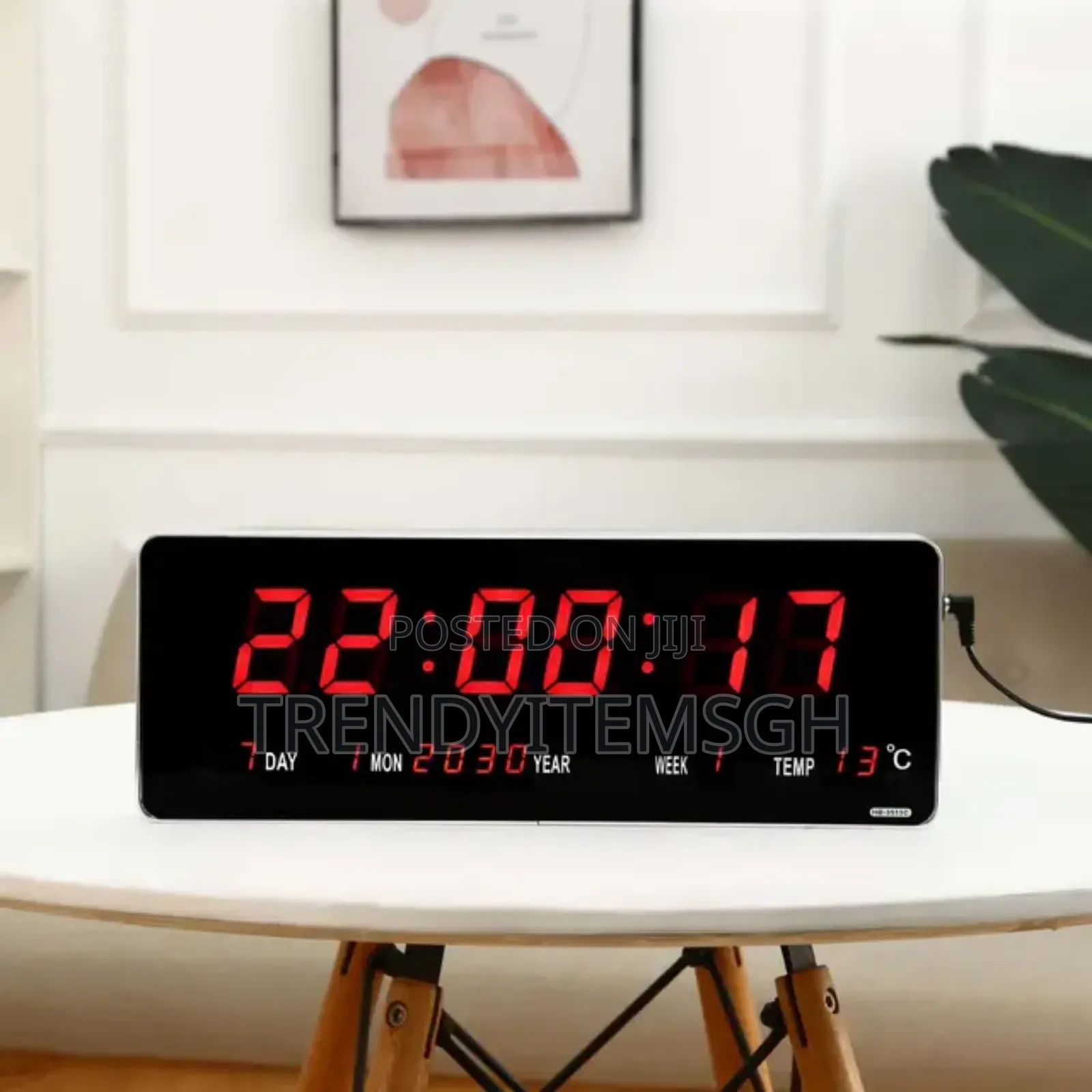 Led Display Digital Alarm Wall Clock Calendar