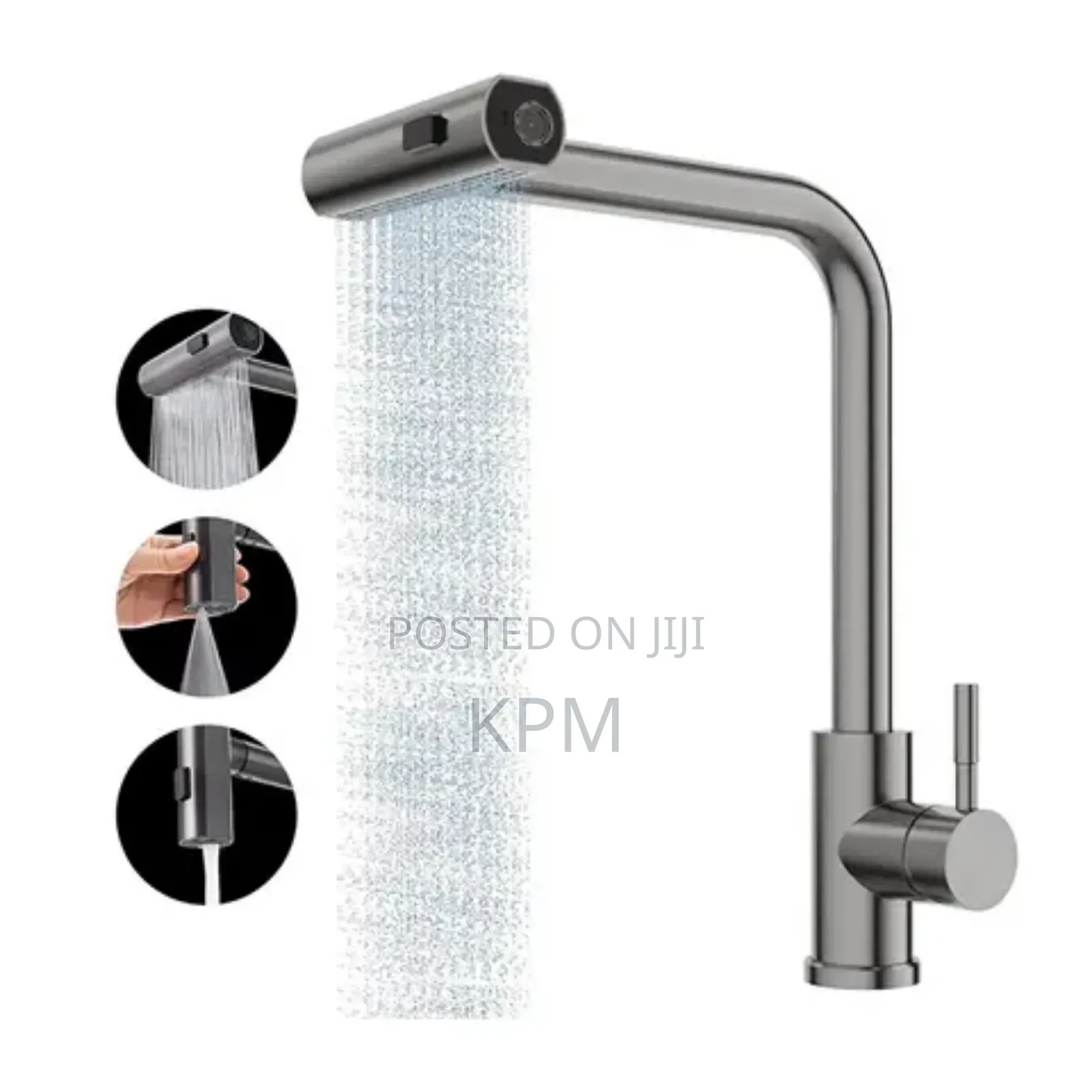 4 In 1 Square Head Pull Out Kitchen Sink Tap Hot And Cold
