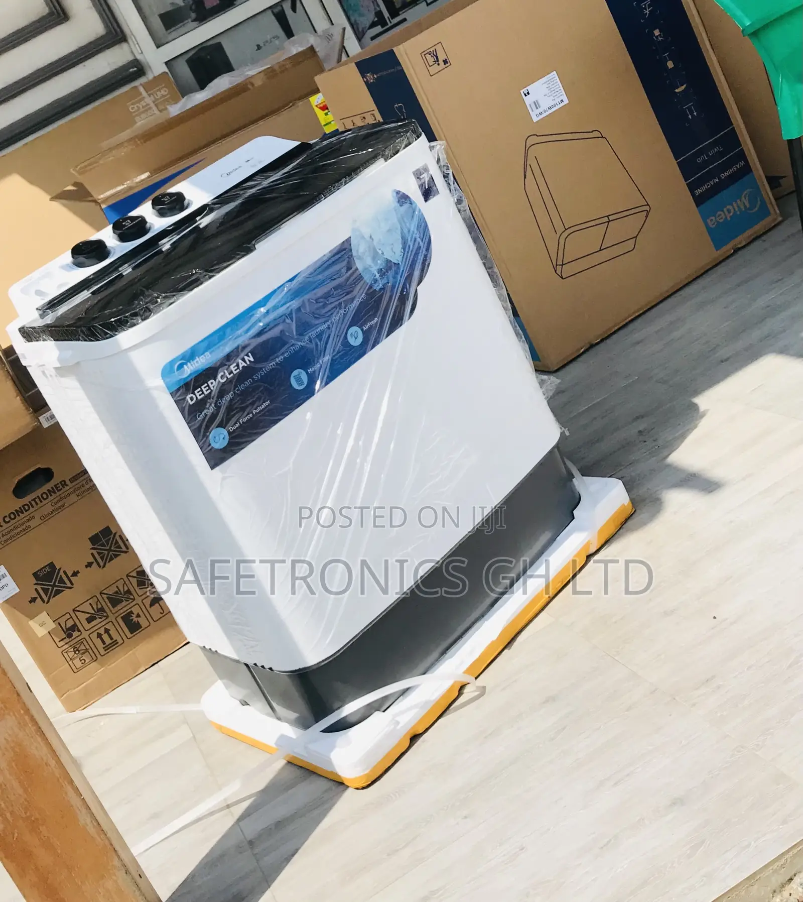 Midea 8kg Washer Topload Semiautomatic White 