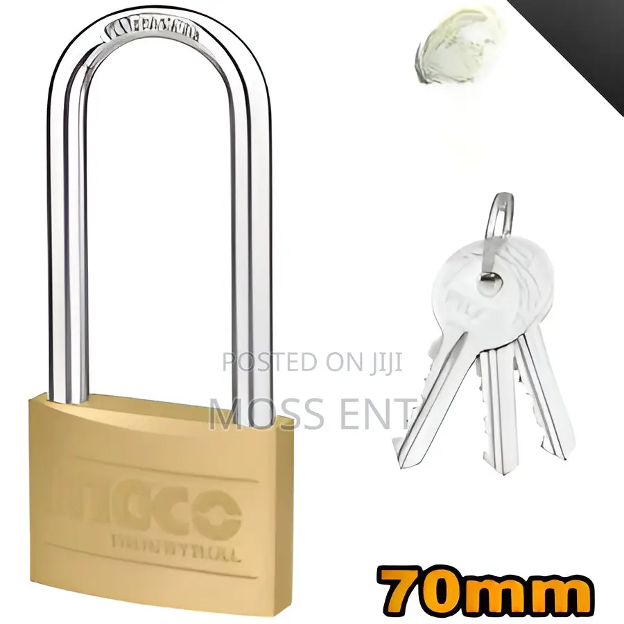 Heavy Duty Long Shackle Brass Padlock 70mm - Dbpl0702l