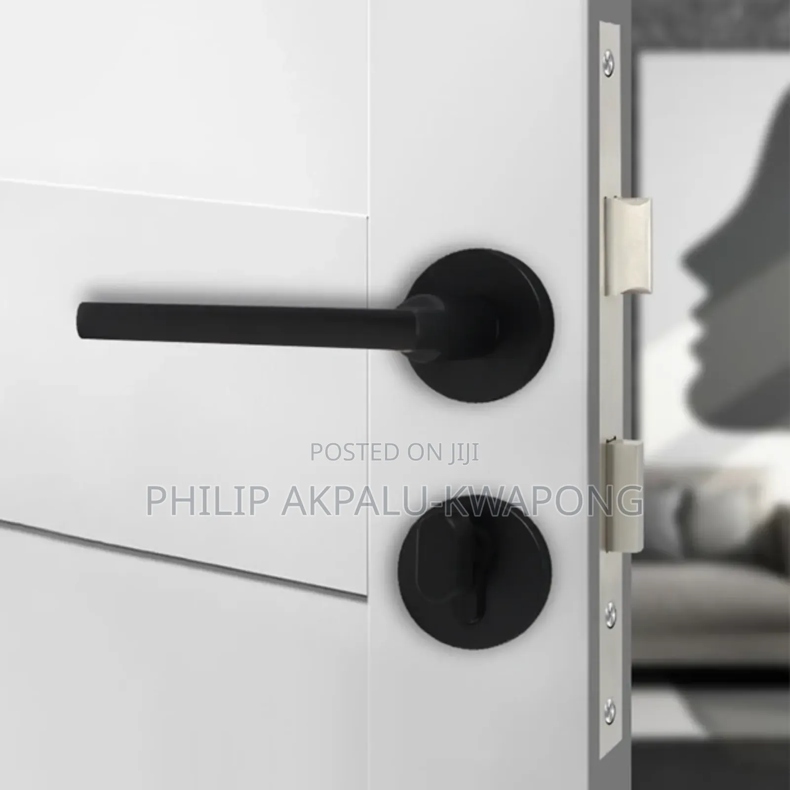 Matt Black Rosette Door Lock