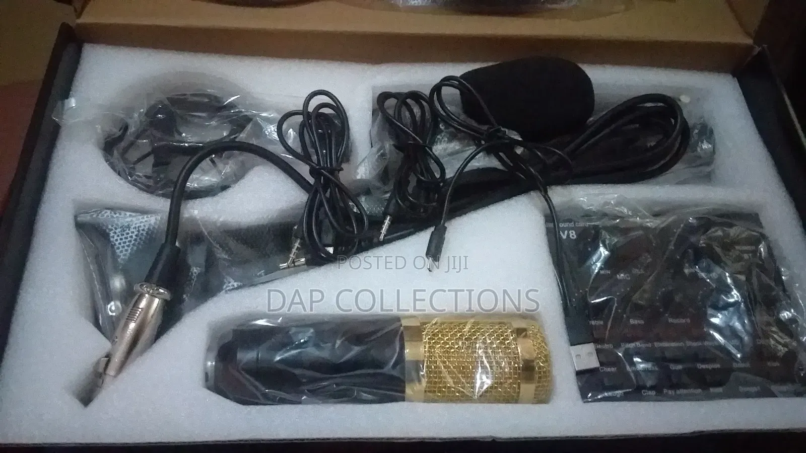 V8 Sound Card and Condenser Microphone Set