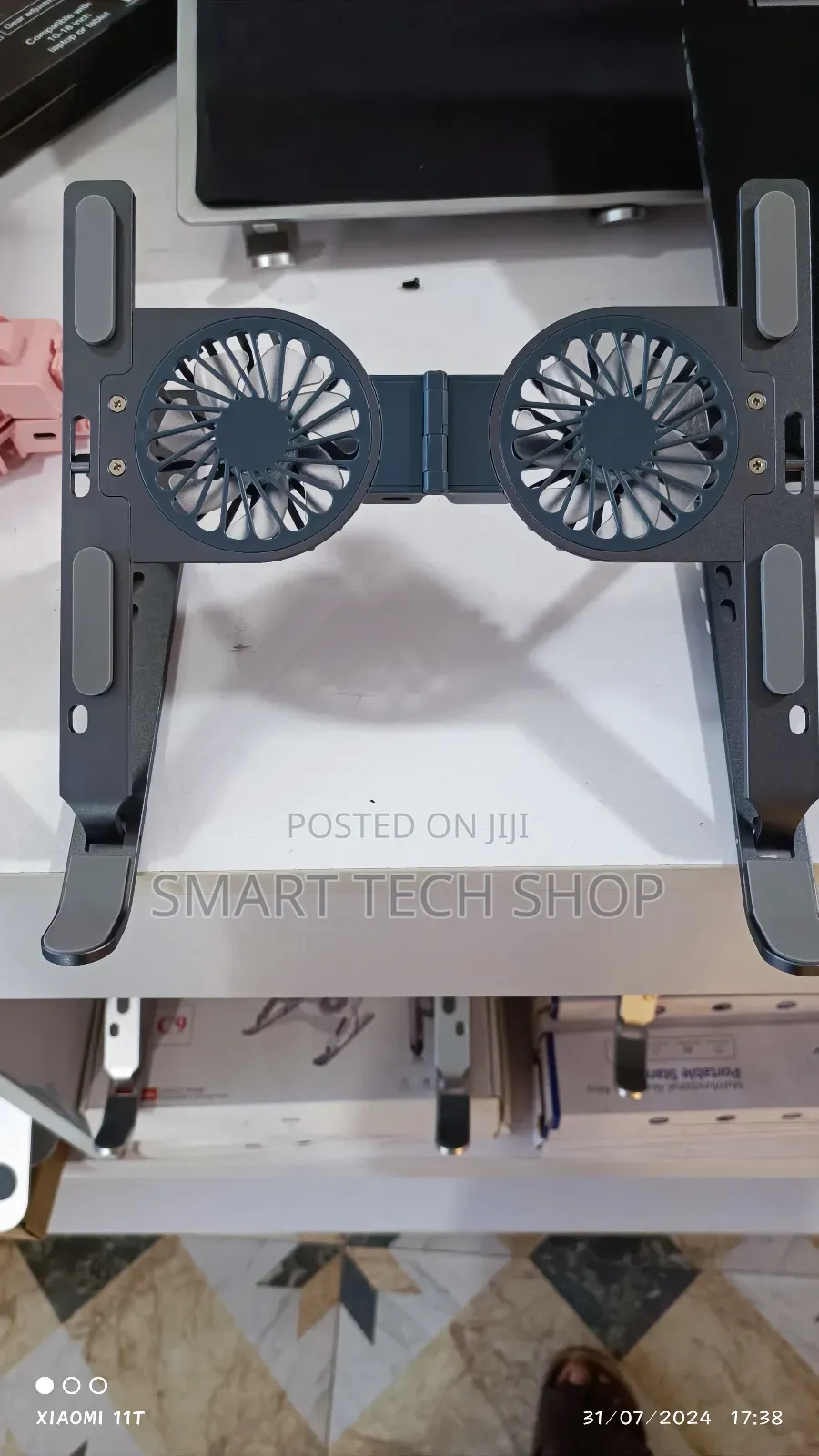 7 Level Foldable Aluminium Laptop Stand + Fan + RGB Light