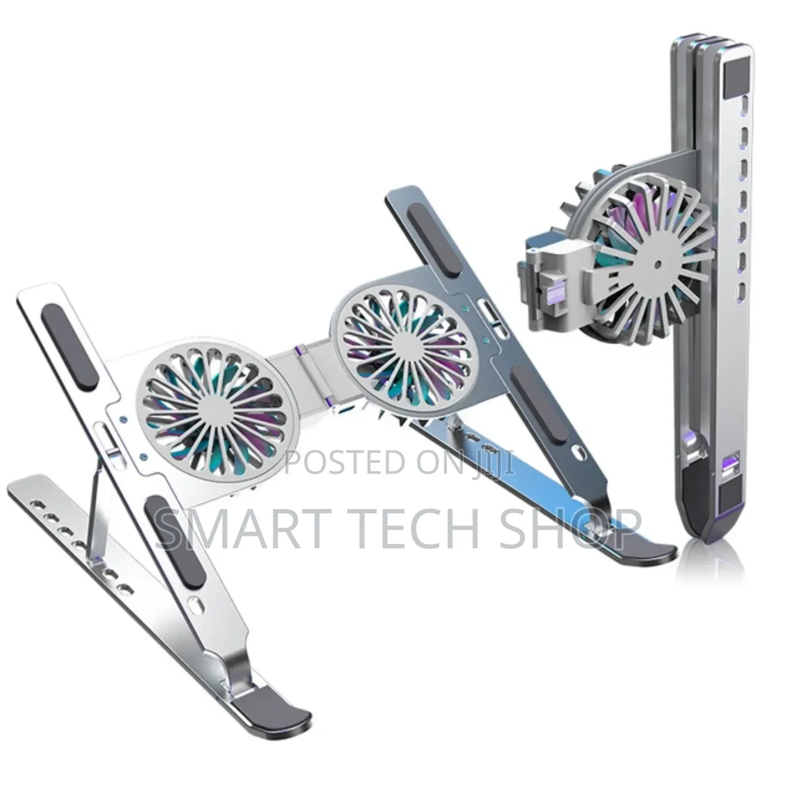 7 Level Foldable Aluminium Laptop Stand + Fan + RGB Light