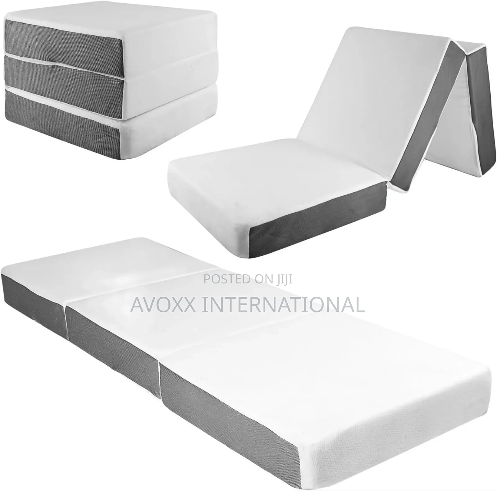SAMAY 6 Inch Tri Folding Foam Mattress /Waterproof Cover