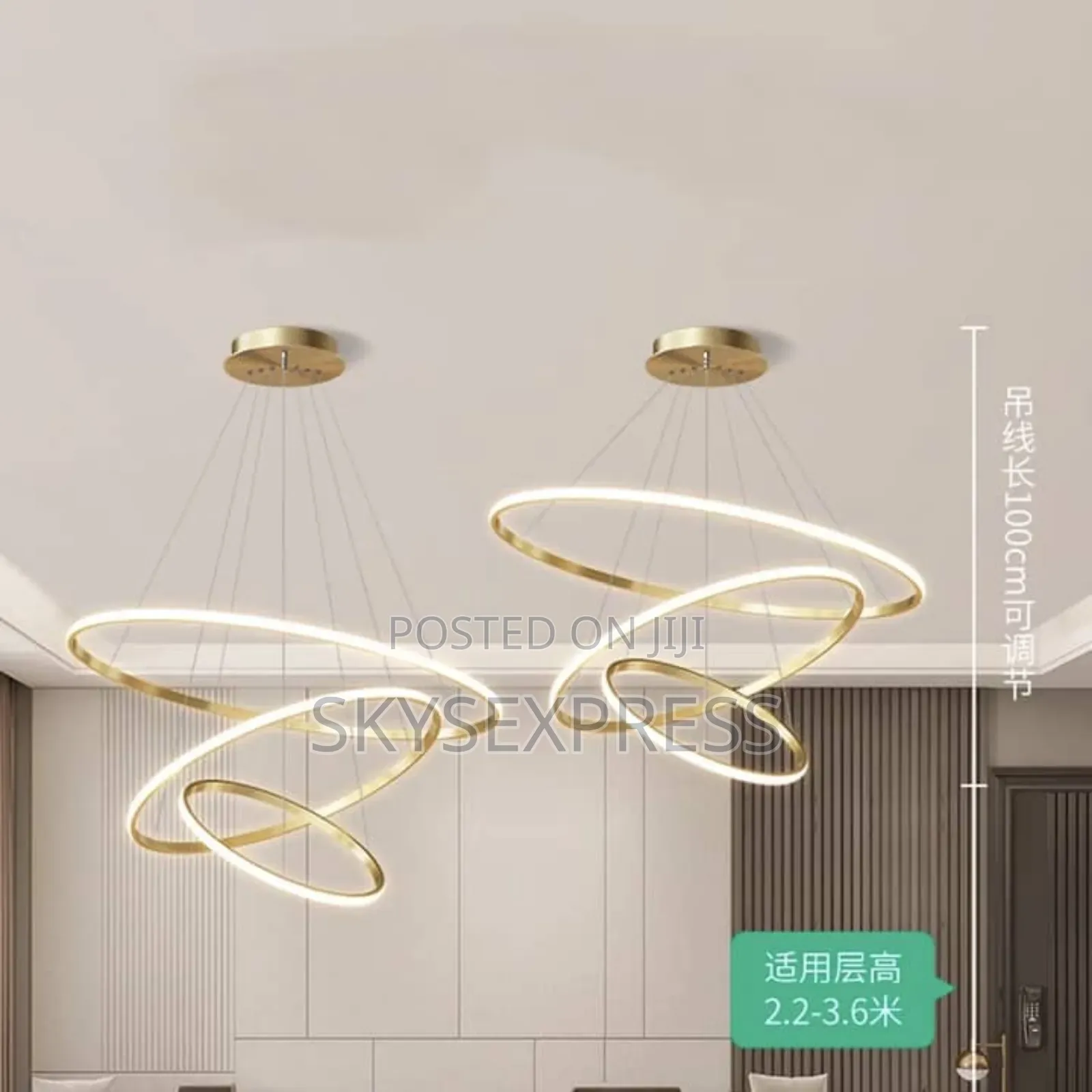 Home Decorative Living Room / Dinning 3 Ring Acrylic Light