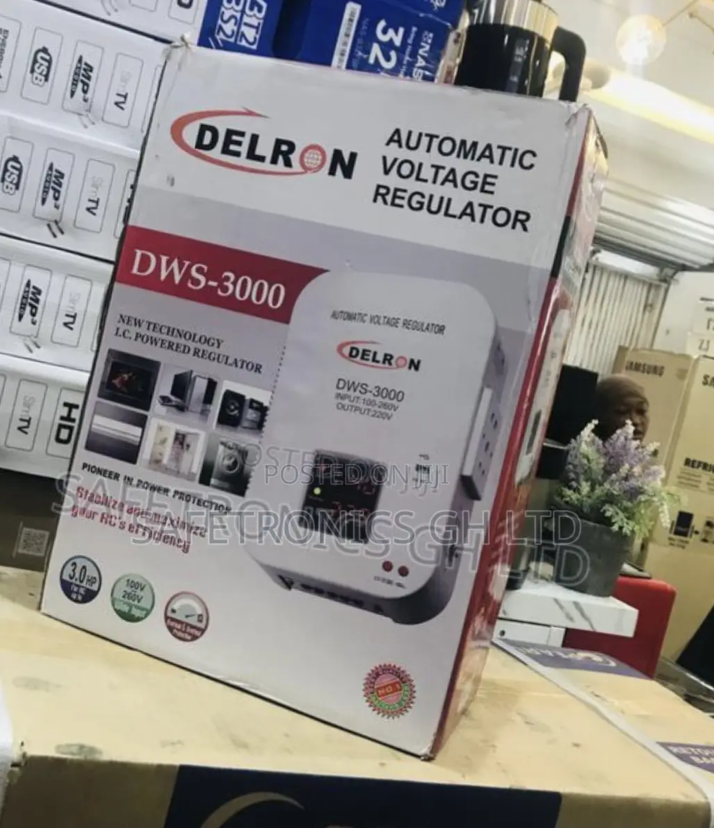 Wall White Automatic Delron Voltage Regulator DWS-2000 