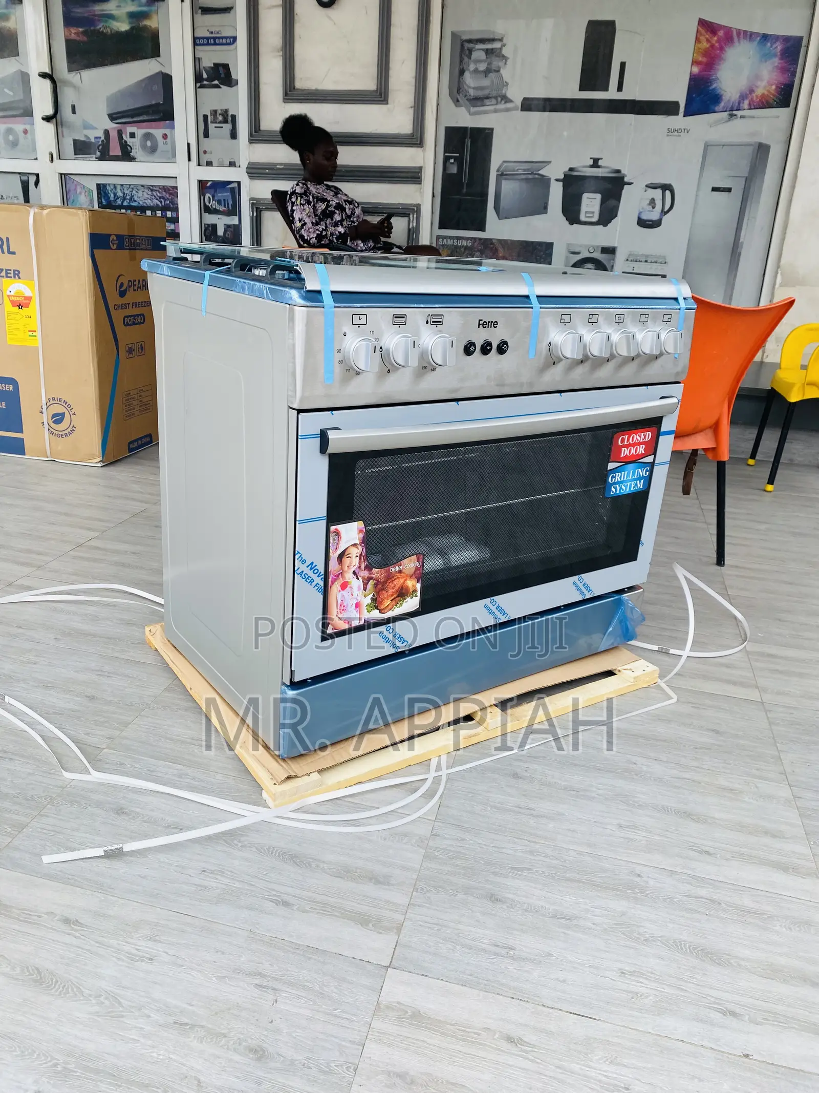Sleek Ferre 60x90 4 Gas + 2 Electric Burner Auto Ignition.