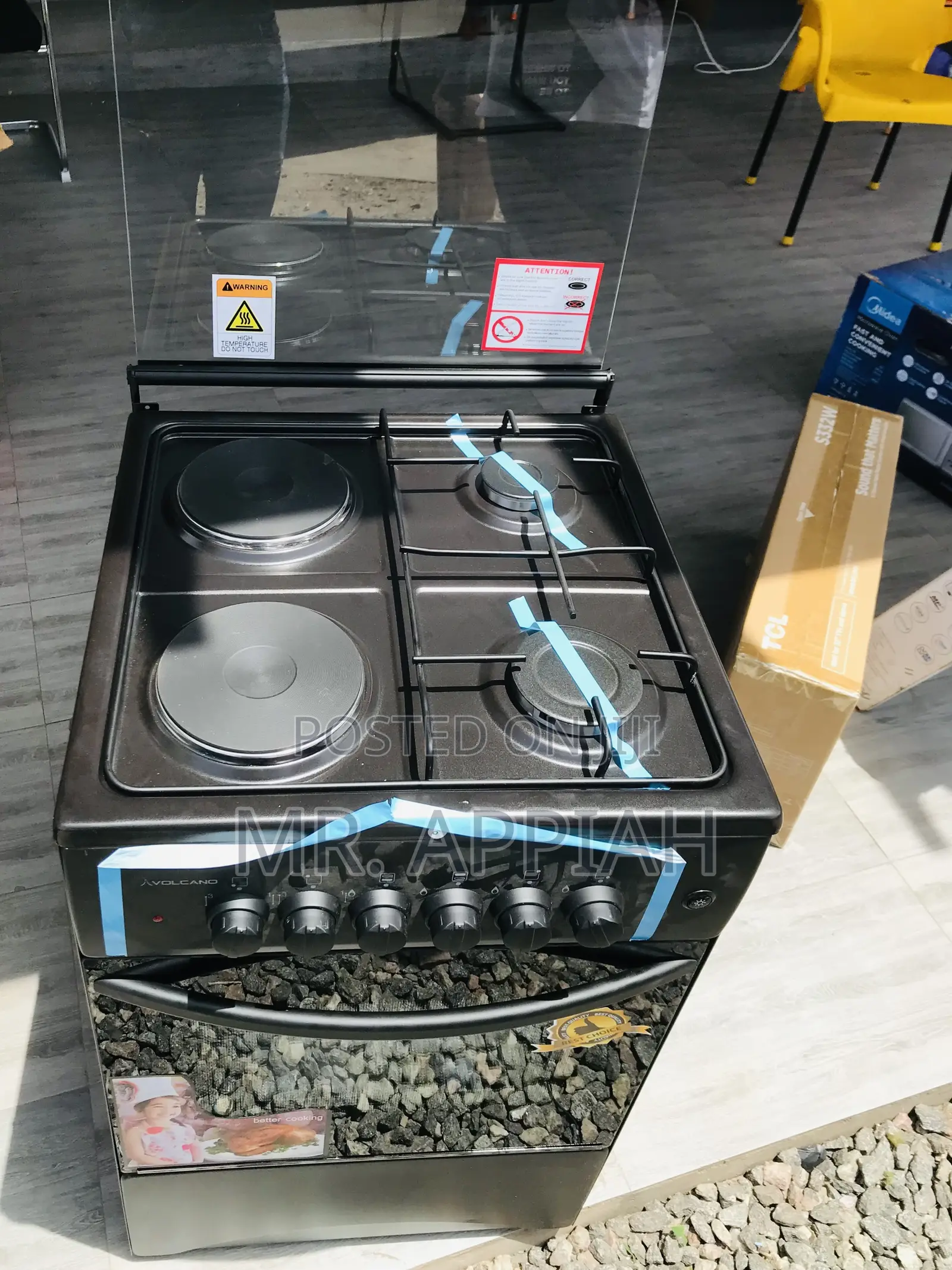 Uniquely Designed Volcano50x50 2 Electric Pan + 2gas Cooker
