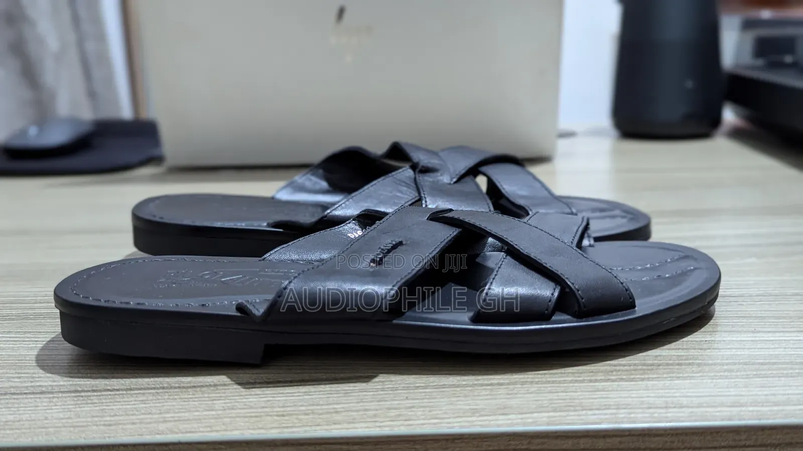 Pitot Anteni Men's Leather Slippers