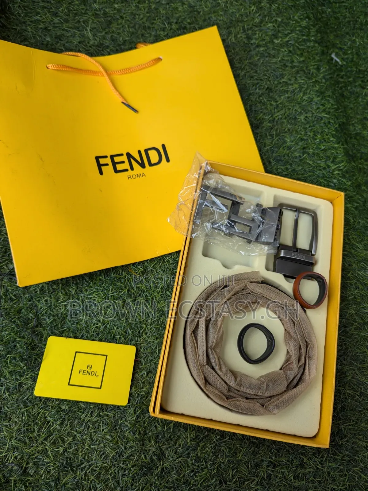 3 in 1 Fendi Belt (Dual Face, Black and Brown)