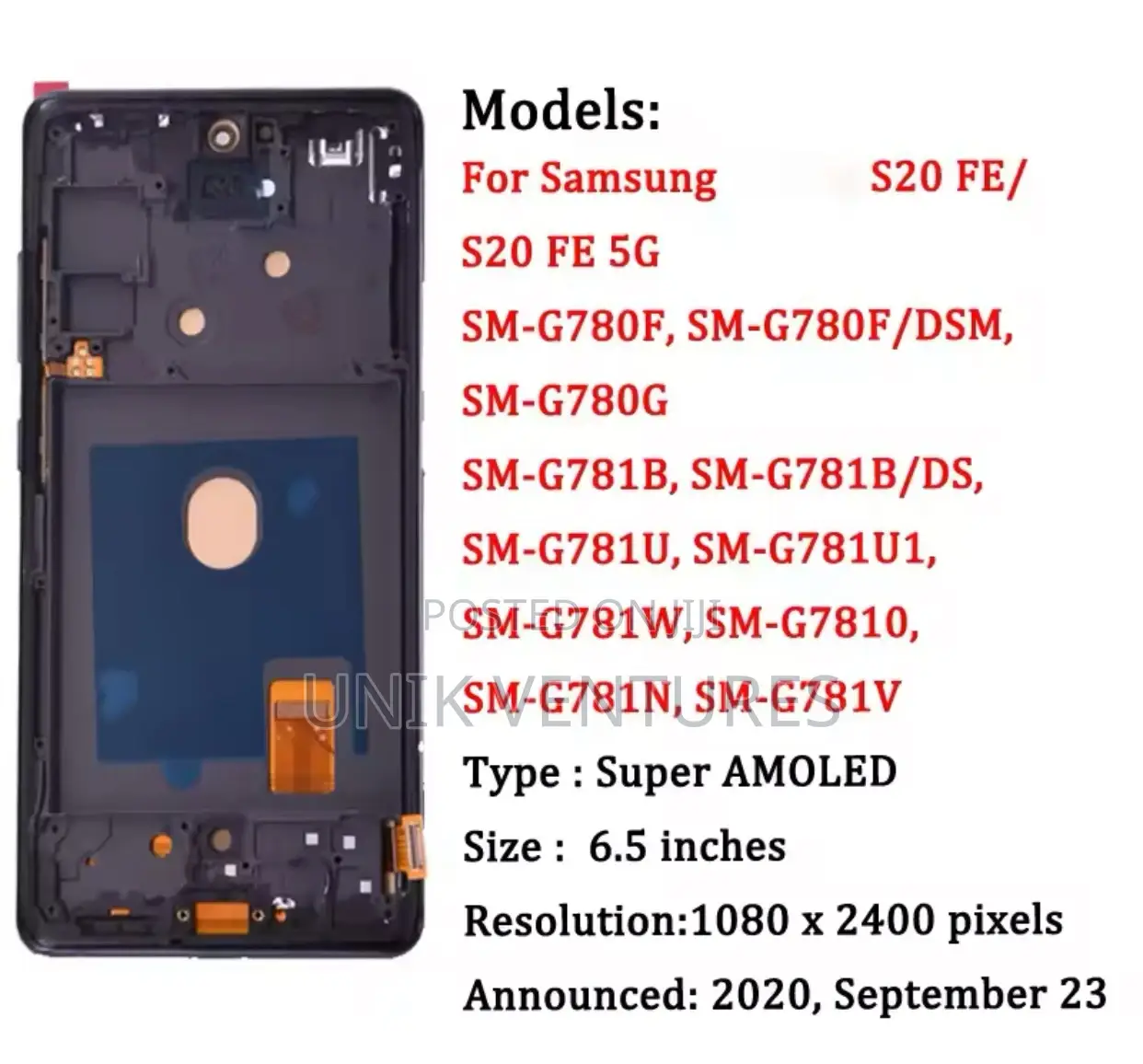 Original S20 Fe Screen