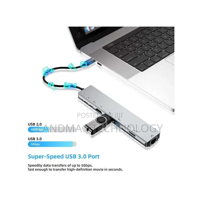 8-in-1 Usb C Hub Type-C Docking Station Multiport Adapter