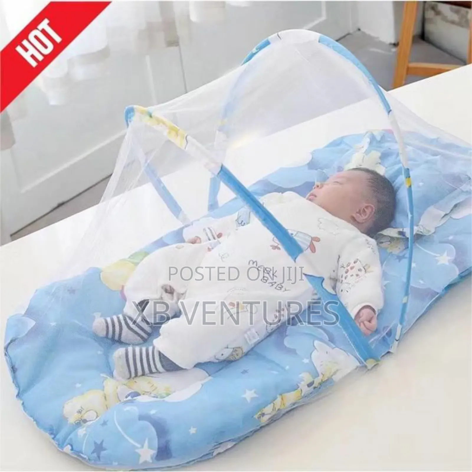Foldable Baby Bed With Mosquito Net + Pillow Cushion, Travel
