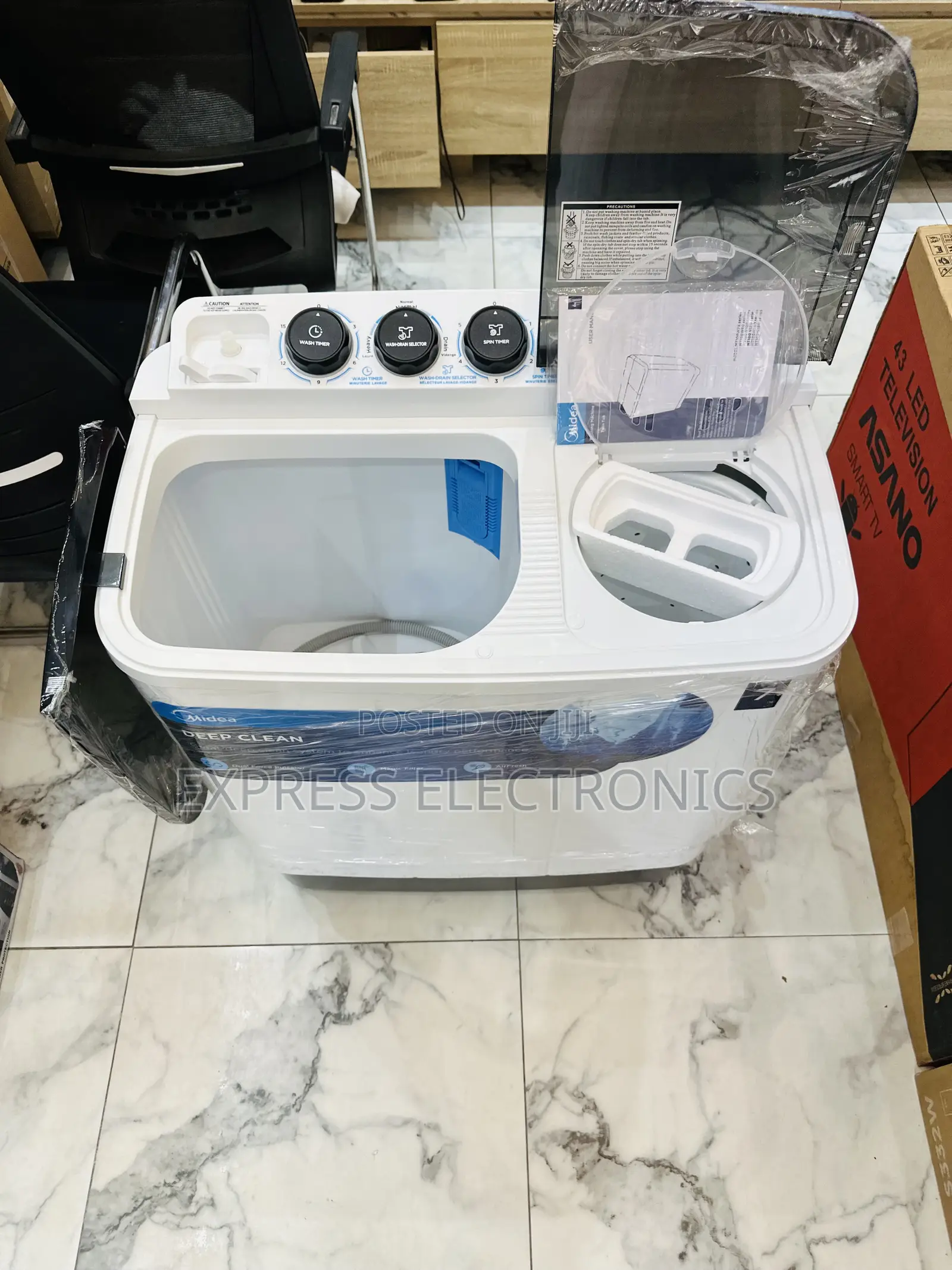 Twin Tub Design for Wash and Spin 7kg Topload MIDEA