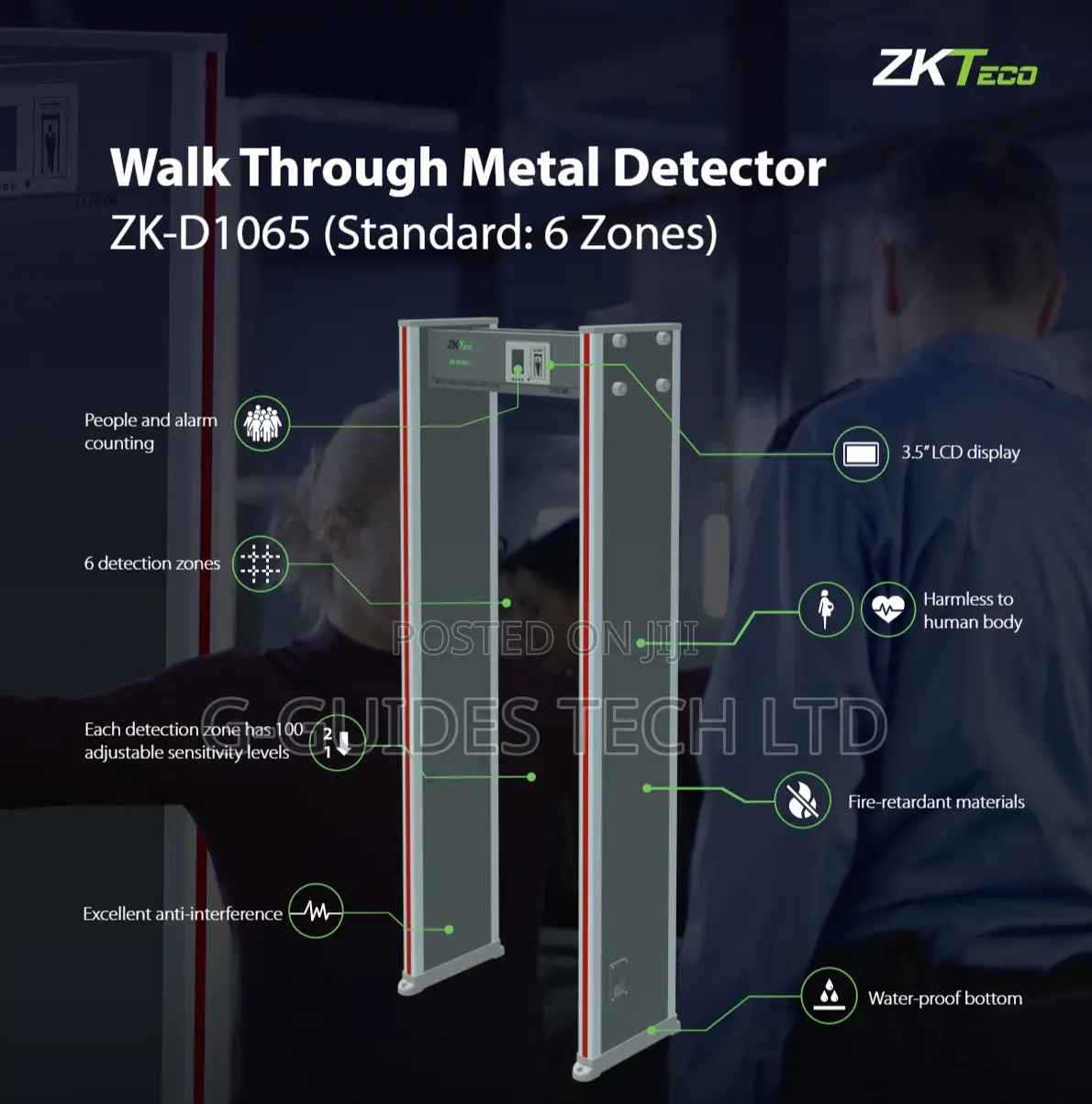 Zkteco ZK-D1065 6-zone Walkthrough Metal Detector