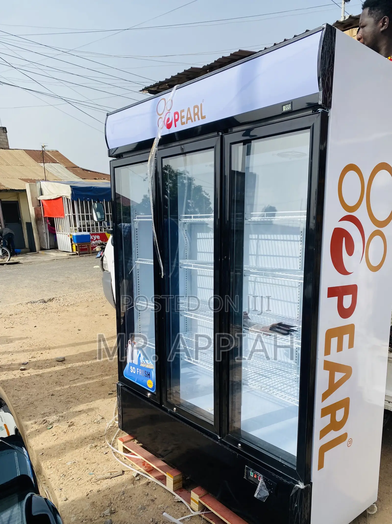 Authentic Pearl PVC-150 3 Door Electric Display Fridge.