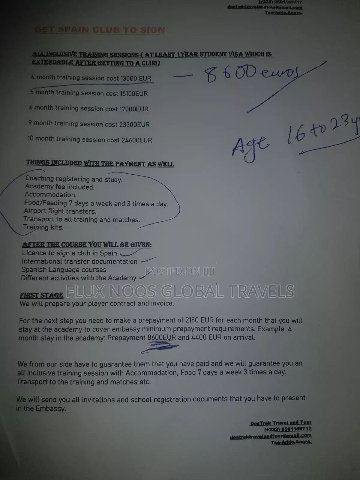 Path to Signing a Football Contract. Visa Before Payment.
