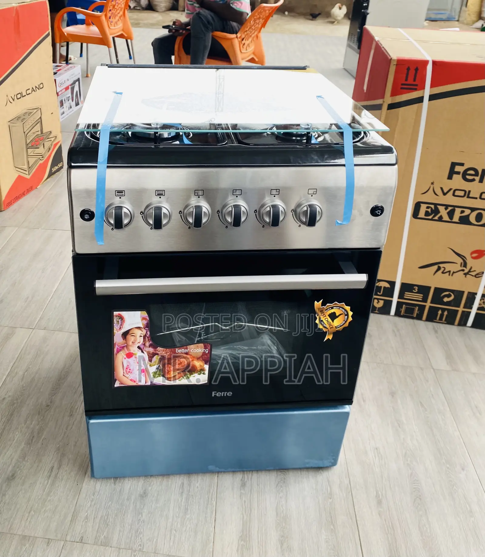 Check Out Reliable Ferre 60x60(New Line)Gas Oven 4 Burner.