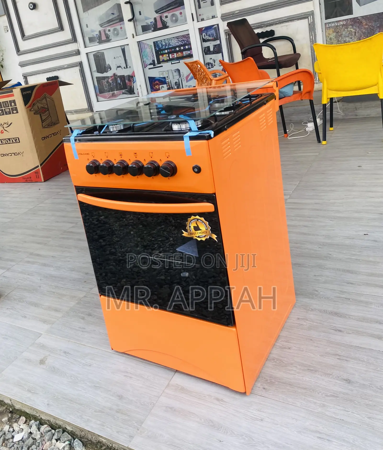 Check Out Authentic Volcano(Orange)50x50 4 Burner.