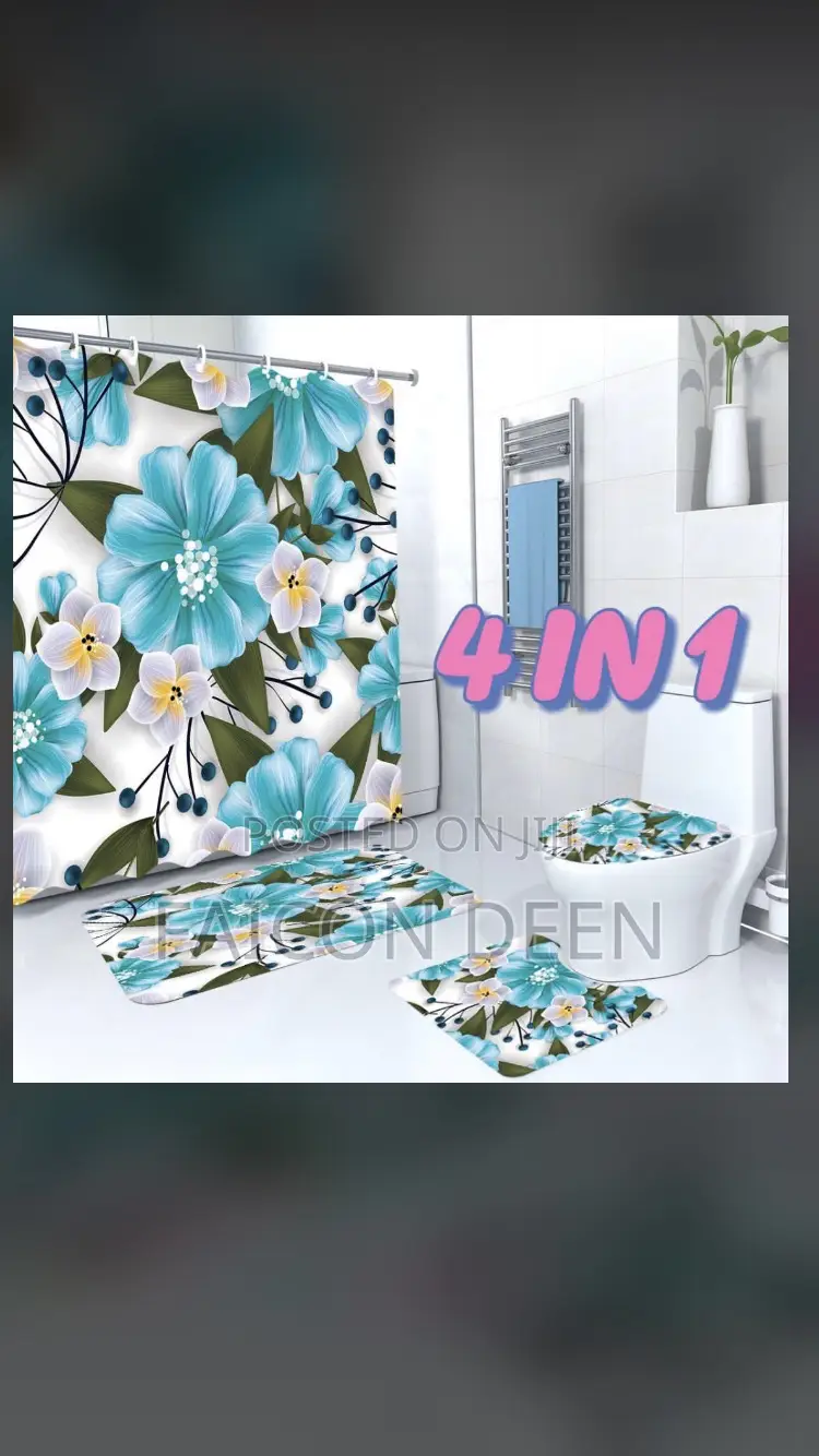 High Quality Floral Design 4 in One Set Bathroom Set Mats