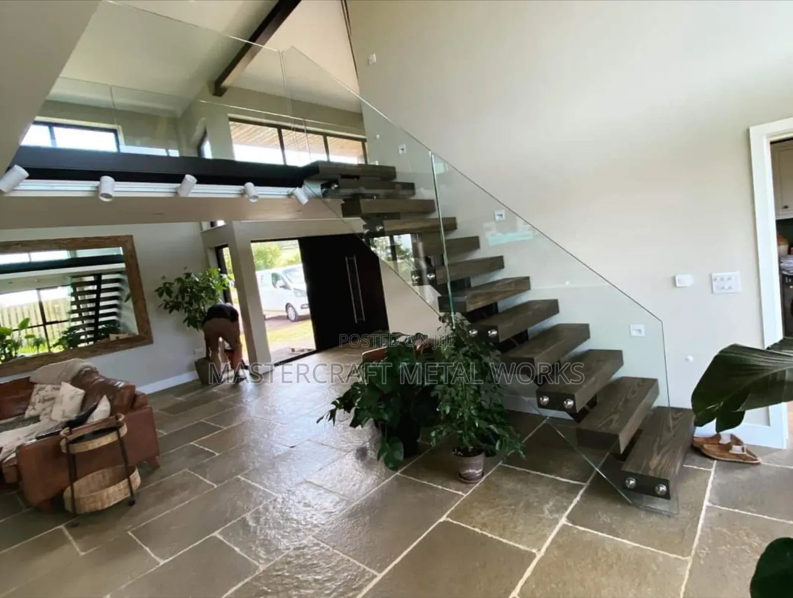 Metal Stairs With Glass Barrister
