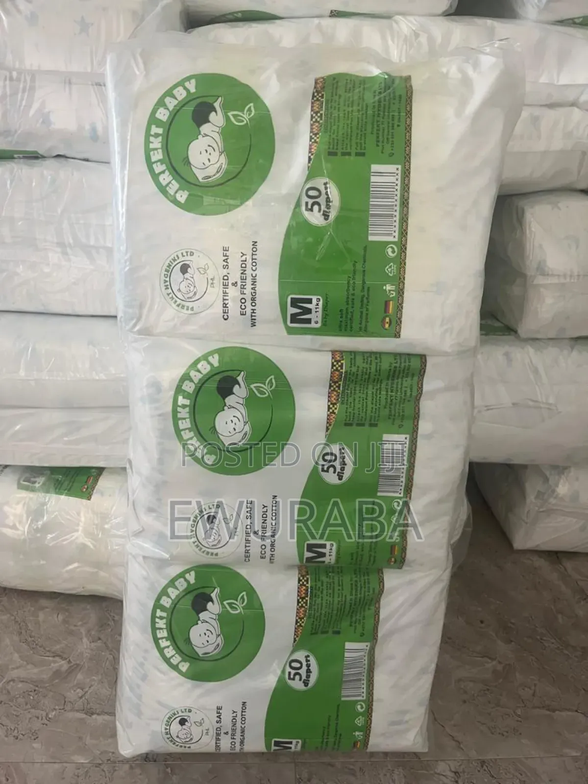 50pcs in a Pack High Quality Eco Hygienic Baby Diapers