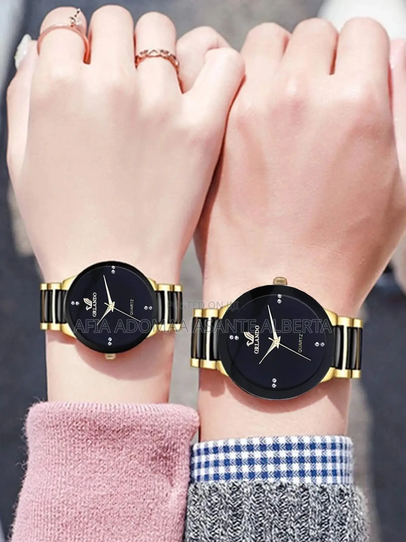 2 Pieces Couple Rhinestone Quartz Watch