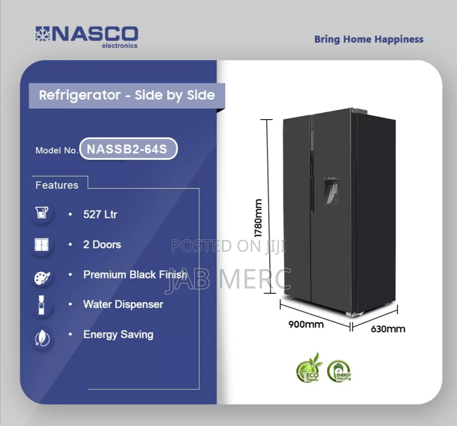 Nasco-527-LTR-Side-by-Side-Refrigerator