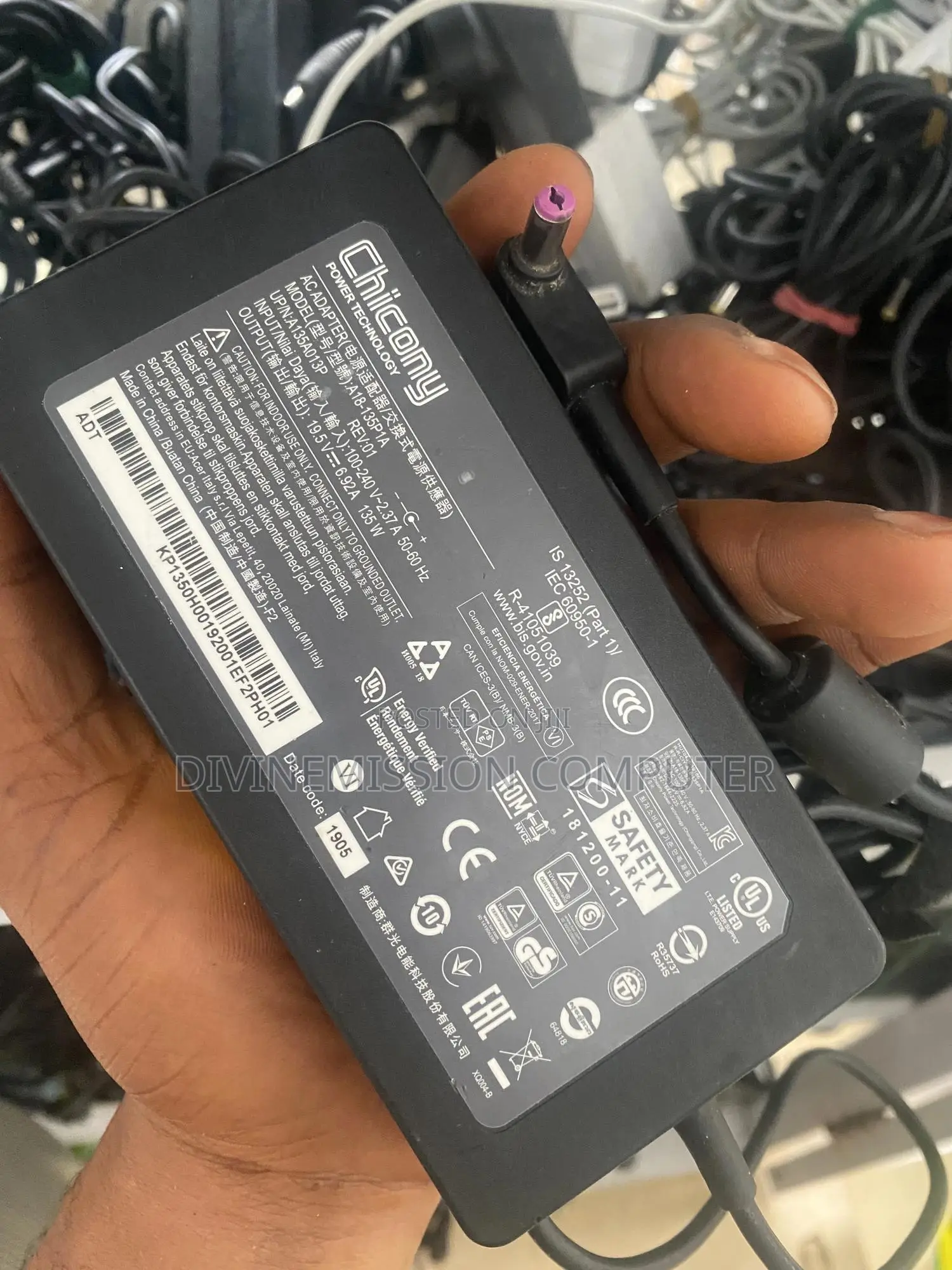 Uk Used Acer Laptop Adapter/Charger 19.5v~6.92A, 120w,135w
